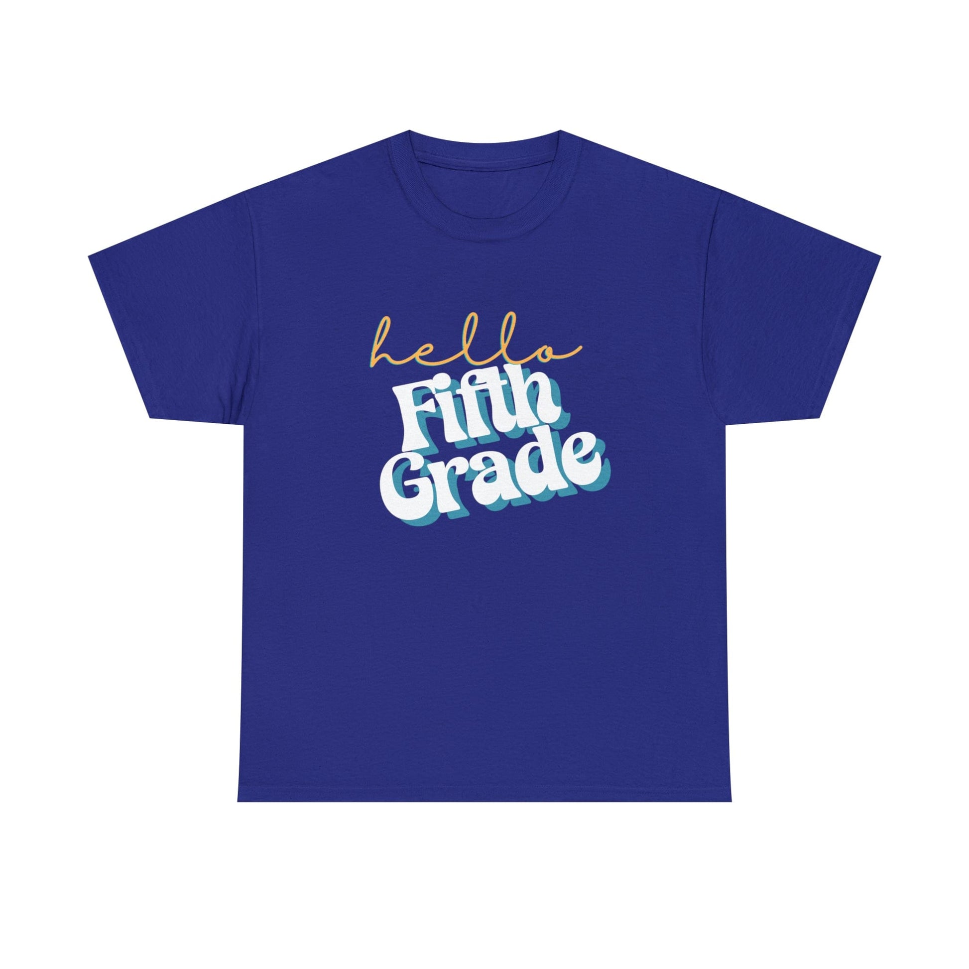 T-Shirt Cobalt / S Hello Fifth Grade | Retro | ADULT Sizes | Cotton Tee