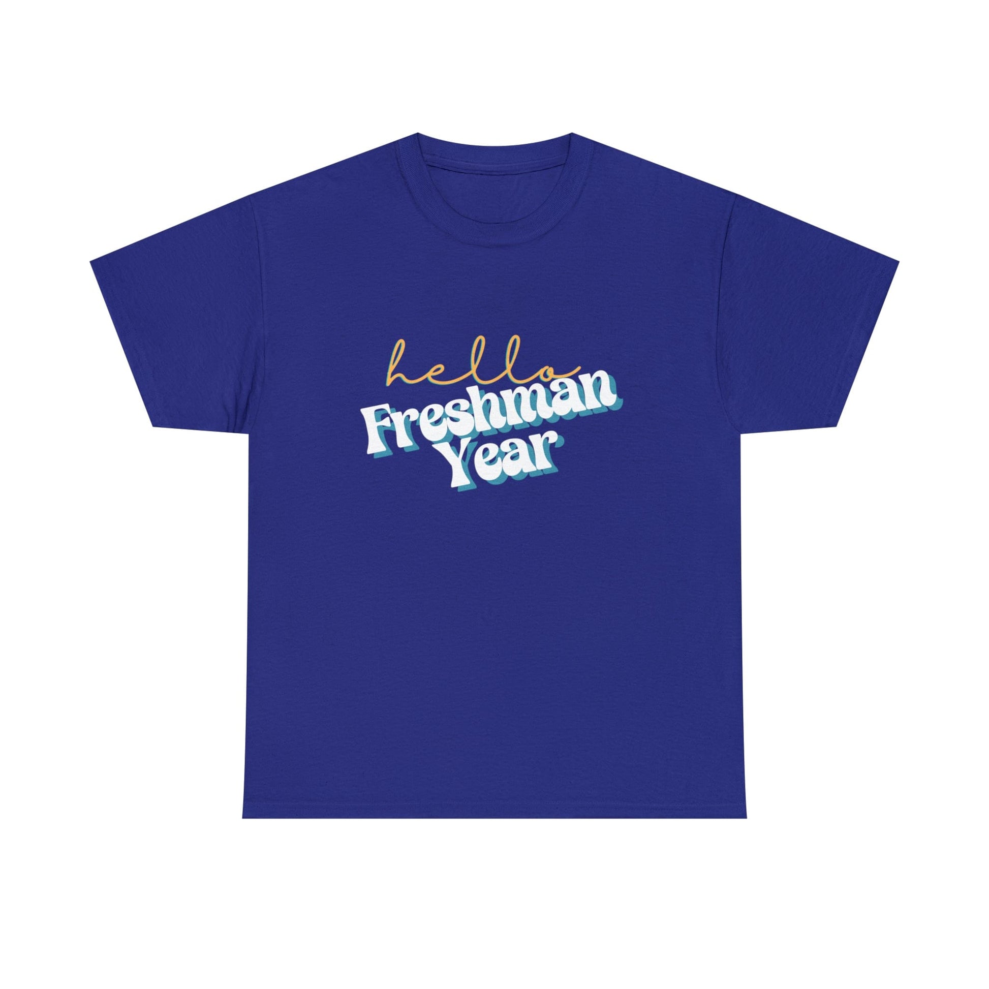 T-Shirt Cobalt / S Hello Freshman Year | Retro | ADULT Sizes | Cotton Tee