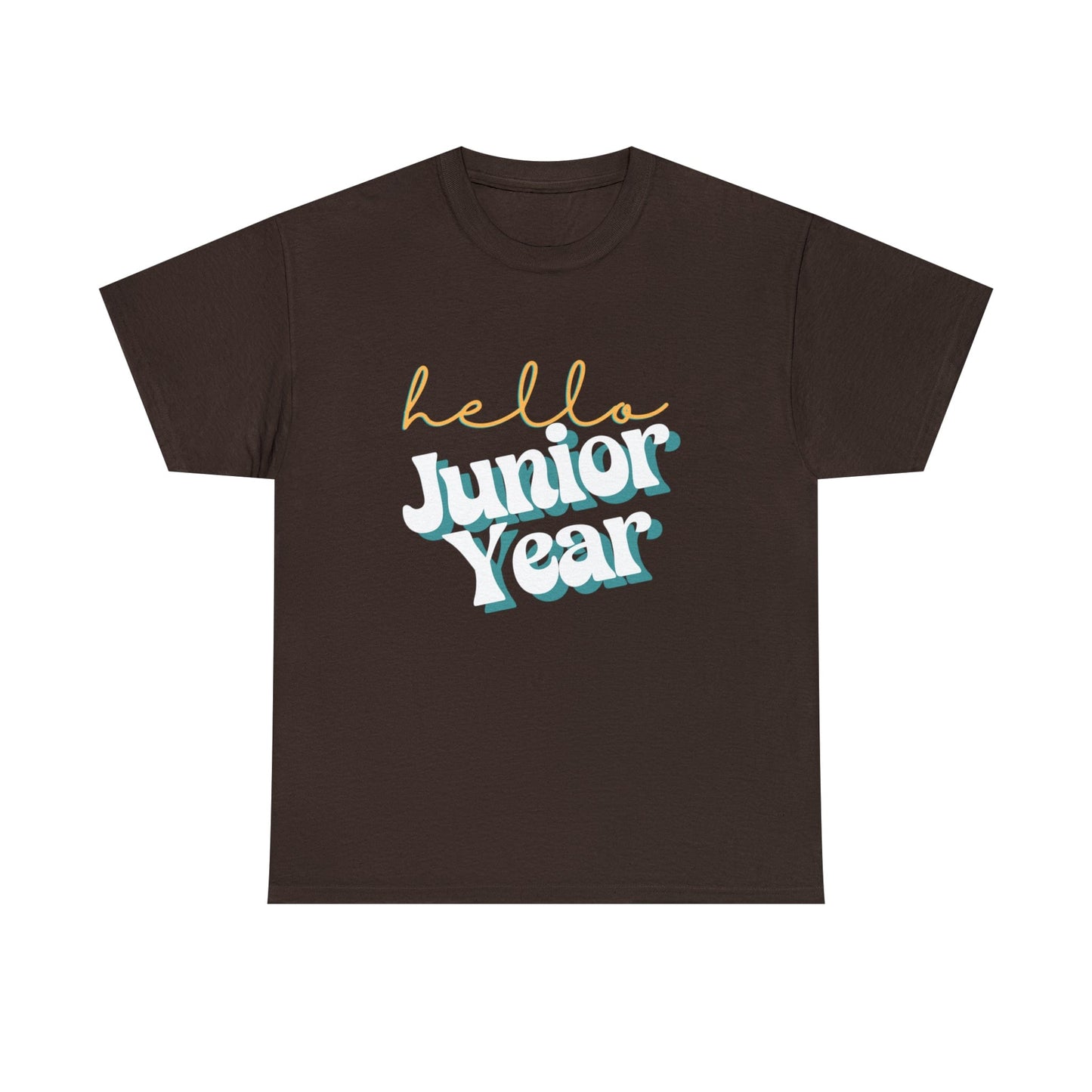 T-Shirt Dark Chocolate / S Hello Junior Year | Retro | ADULT Sizes | Cotton Tee