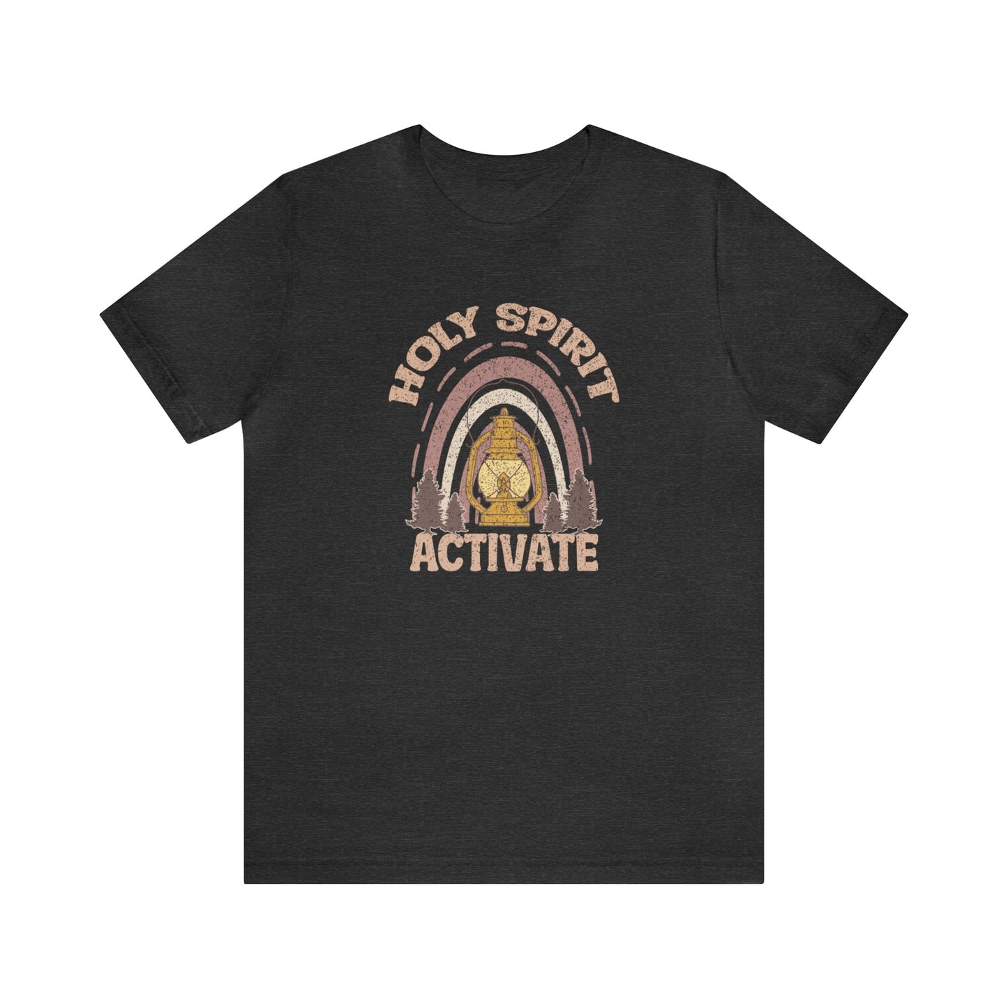 T-Shirt Dark Grey Heather / S Holy Spirit Activate | Christian | Retro | Jersey Short Sleeve Tee