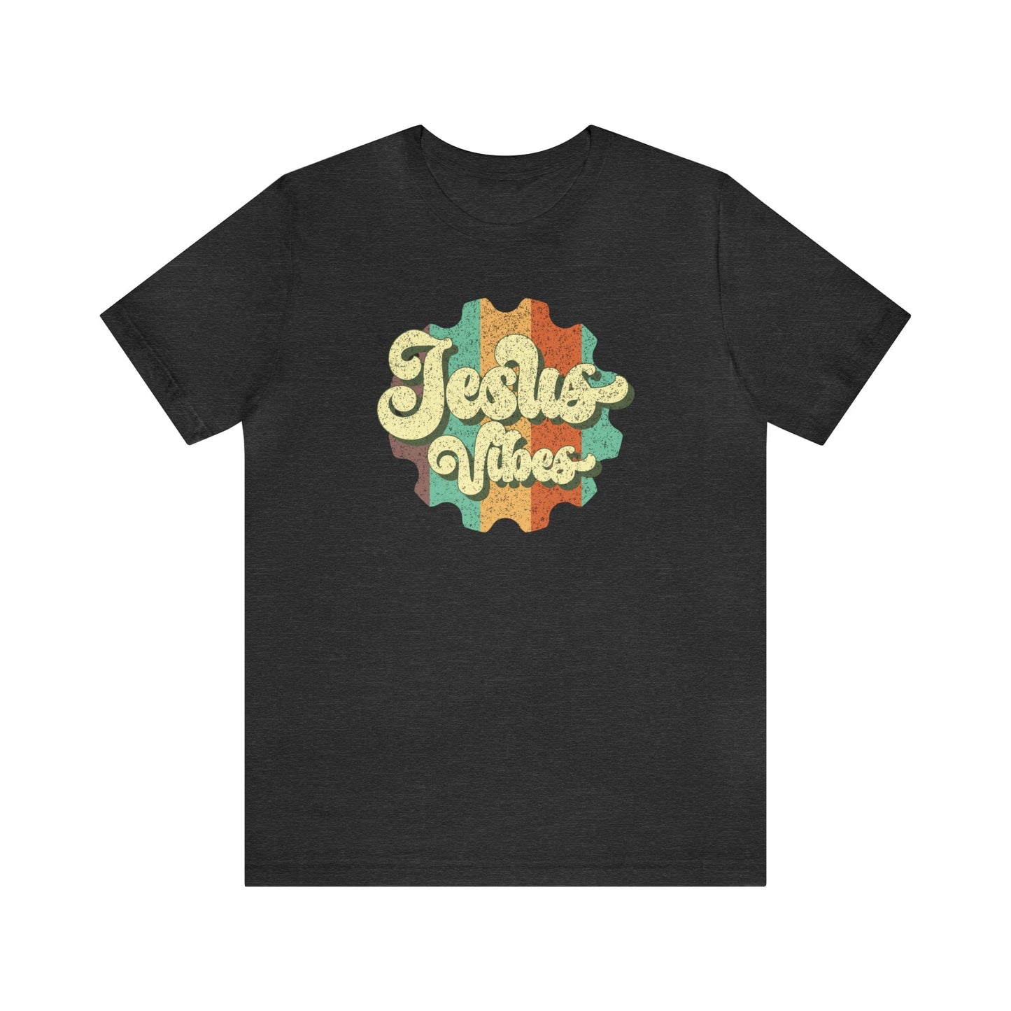 T-Shirt Dark Grey Heather / S Jesus Vibes | Christian | Retro | Jersey Short Sleeve Tee