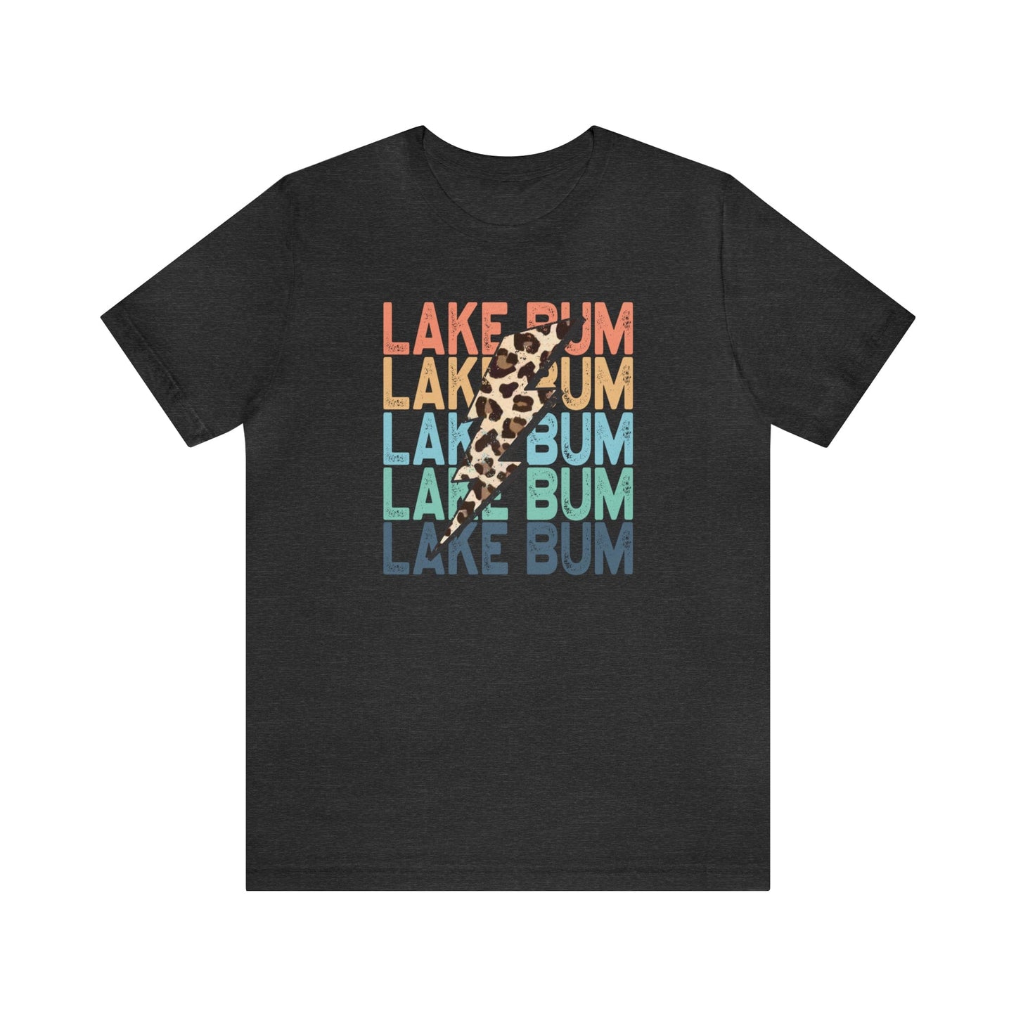 T-Shirt Dark Grey Heather / S Lake Bum | Leopard Lightening | Jersey Short Sleeve Tee