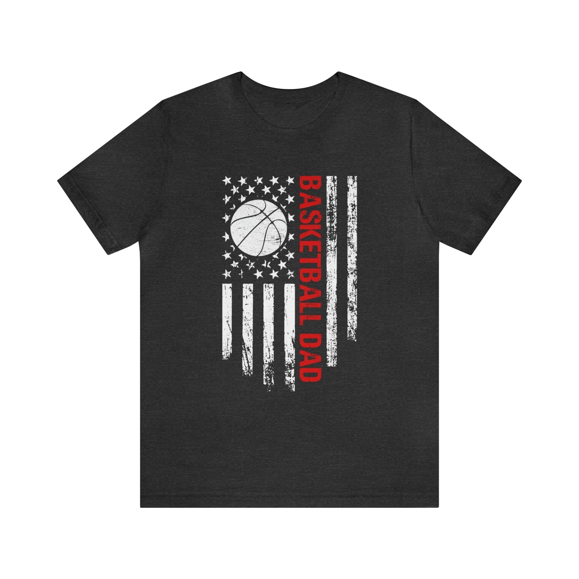 T-Shirt Dark Grey Heather / XS Basketball Dad | Patriotic | Jersey Short Sleeve Tee