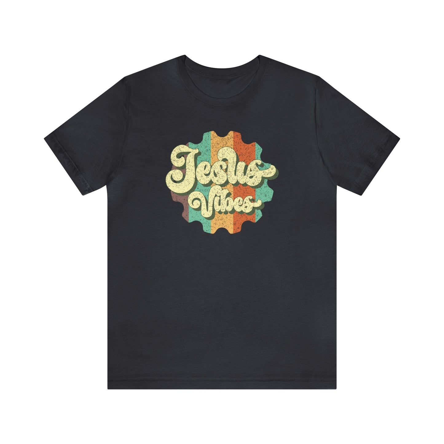 T-Shirt Dark Grey / S Jesus Vibes | Christian | Retro | Jersey Short Sleeve Tee