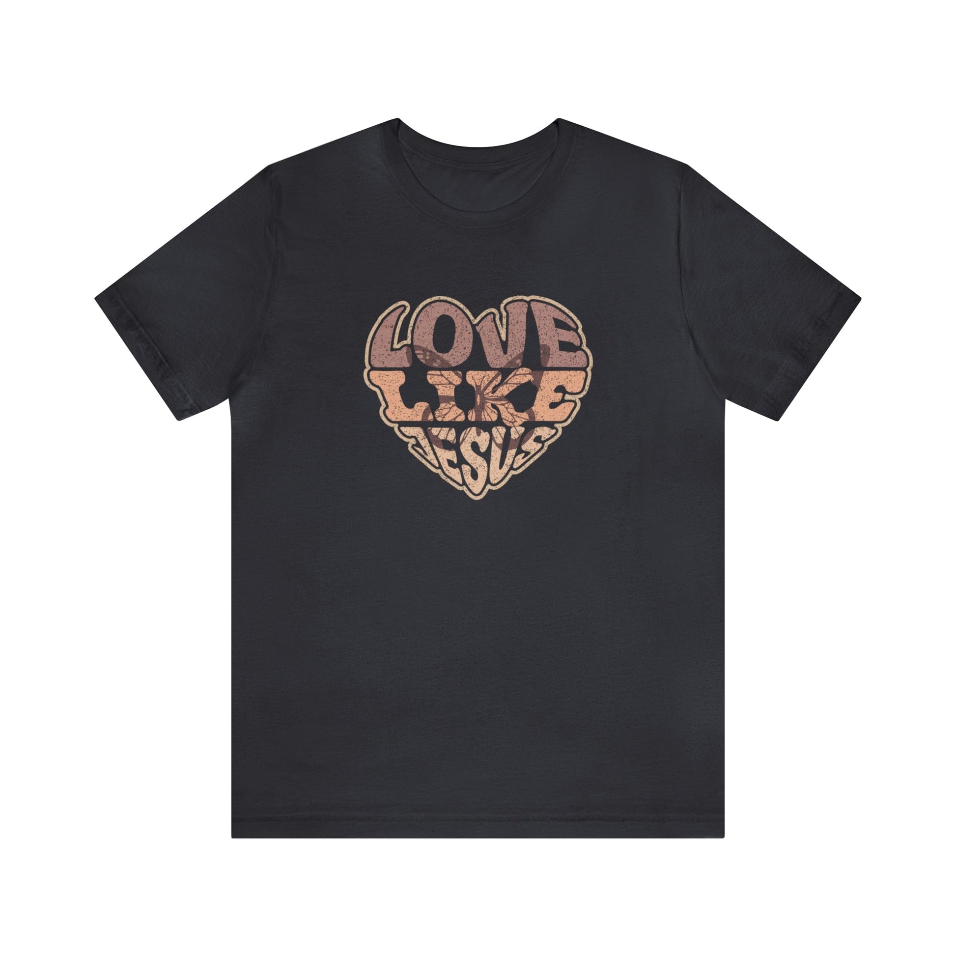 T-Shirt Dark Grey / S Love Like Jesus | Christian | Retro | Jersey Short Sleeve Tee