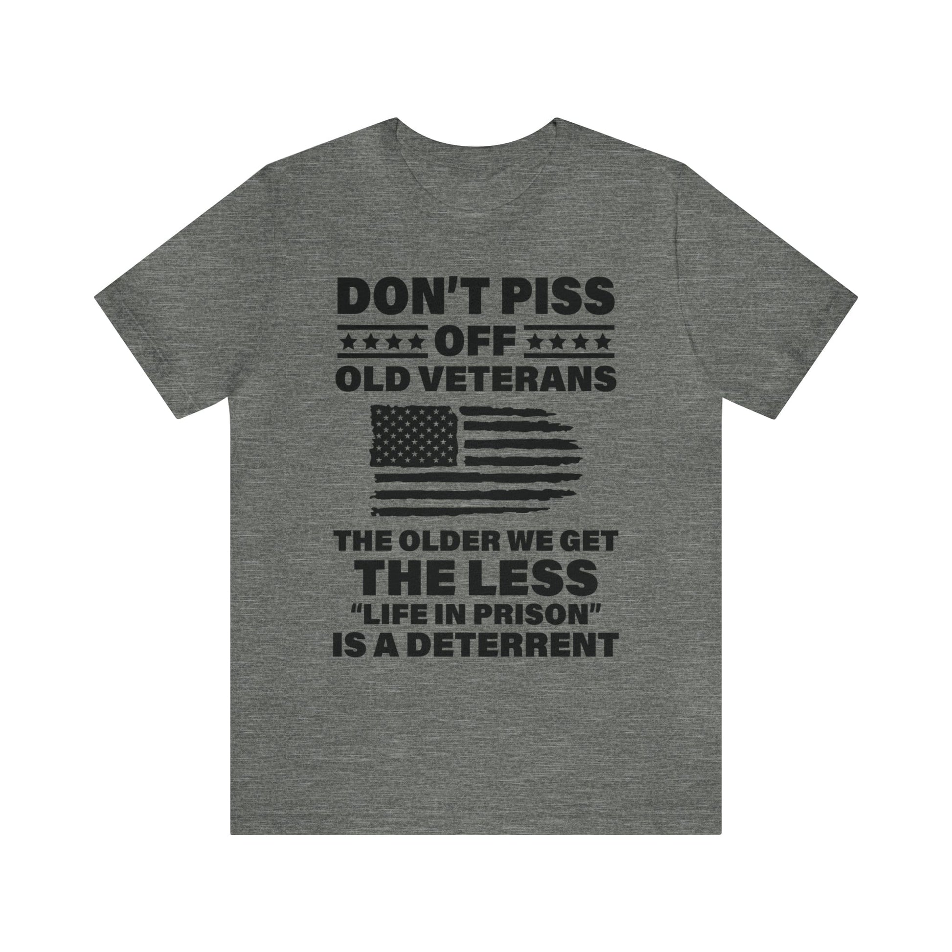 T-Shirt Deep Heather / XS Don't Piss Off Old Veterans | US Veteran | Jersey Short Sleeve Tee