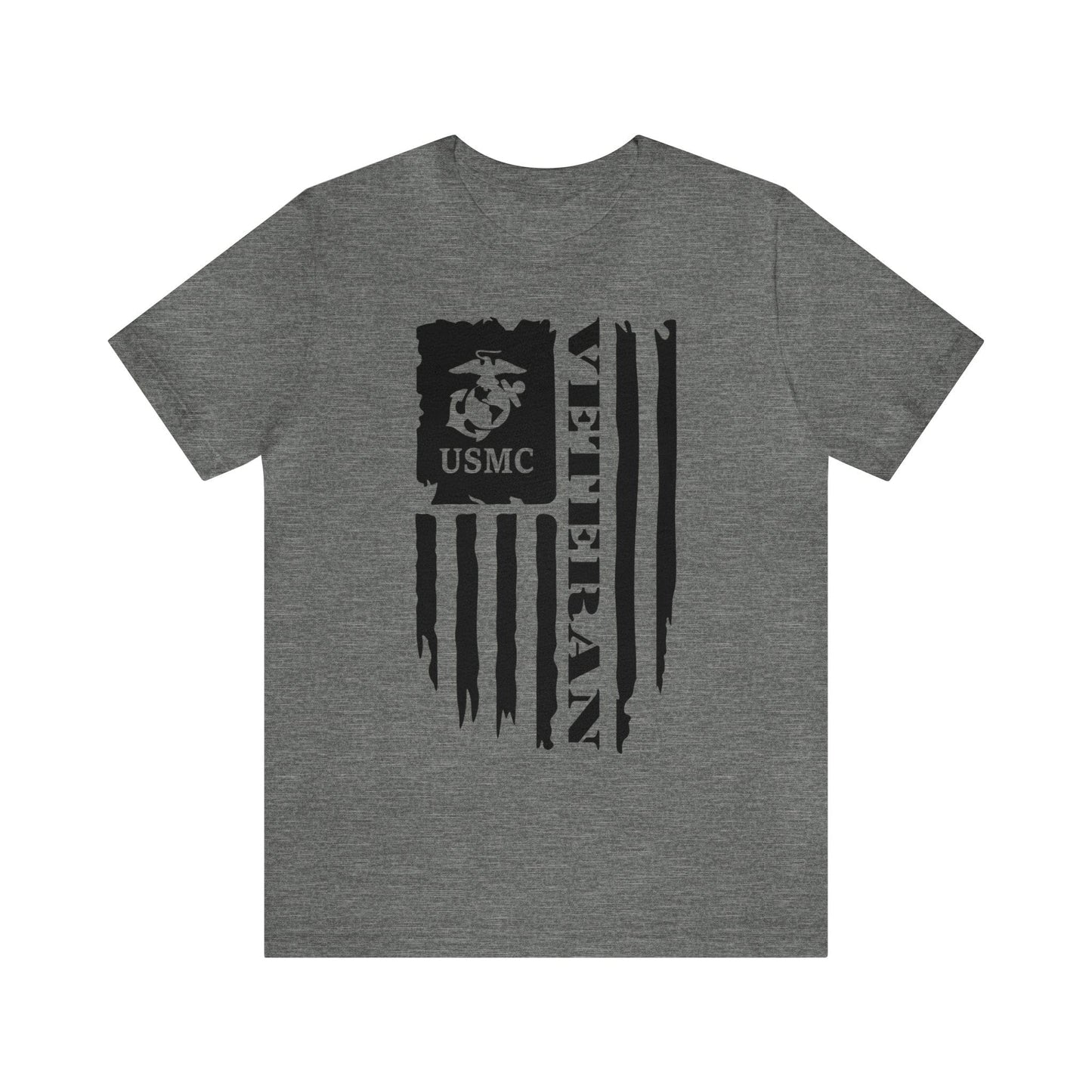 T-Shirt Deep Heather / XS US Marine Corps Veteran | Flag | USMC | Jersey Short Sleeve Tee