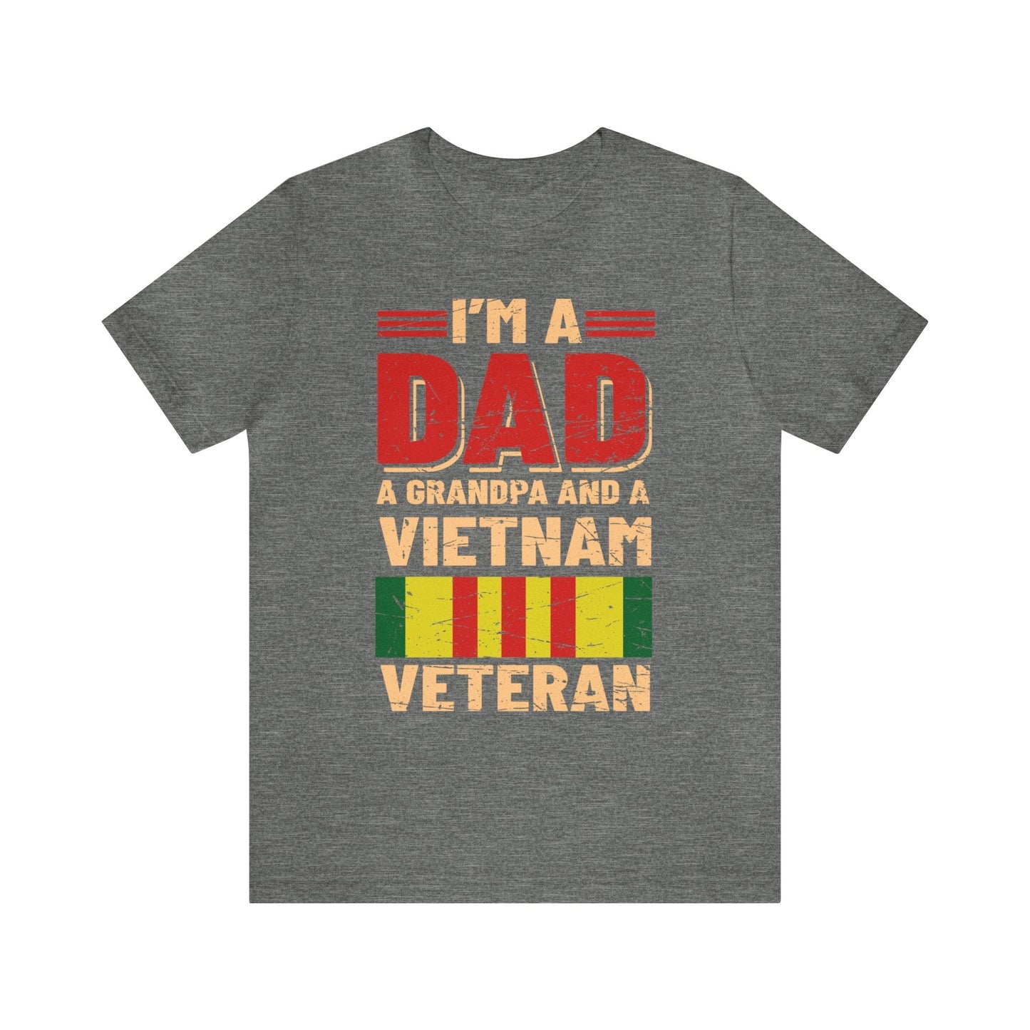 T-Shirt Deep Heather / XS Vietnam Veteran | Dad | Grandpa | Jersey Short Sleeve Tee