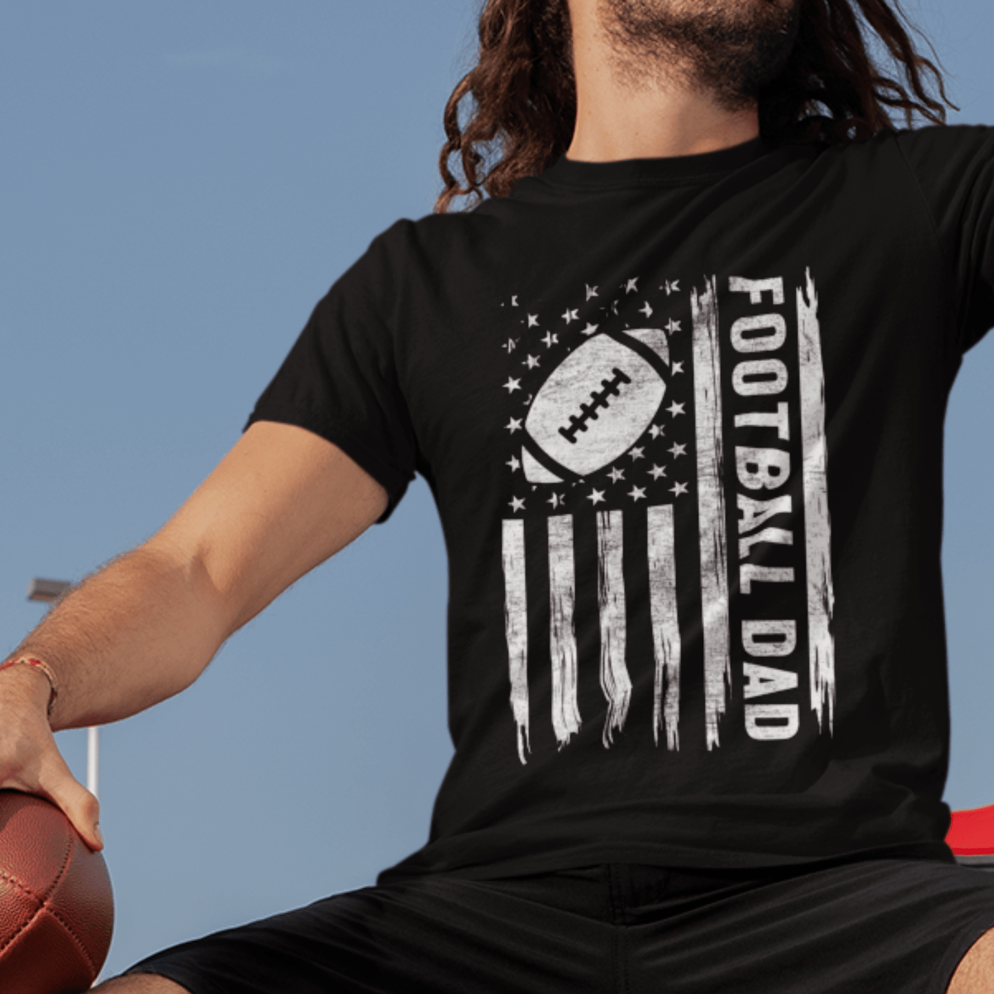 T-Shirt Football Dad | Patriotic | Jersey Short Sleeve Tee