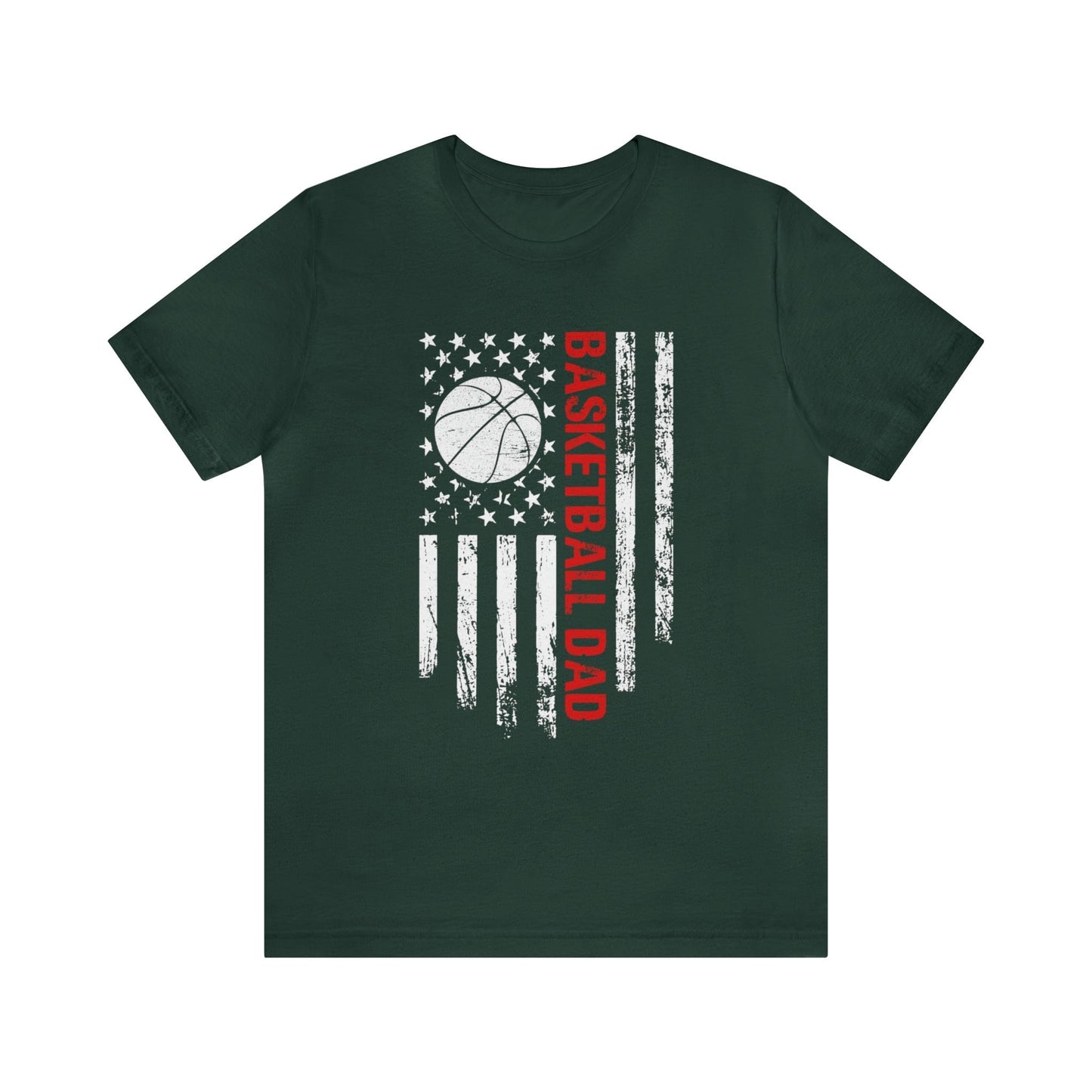 T-Shirt Forest / XS Basketball Dad | Patriotic | Jersey Short Sleeve Tee