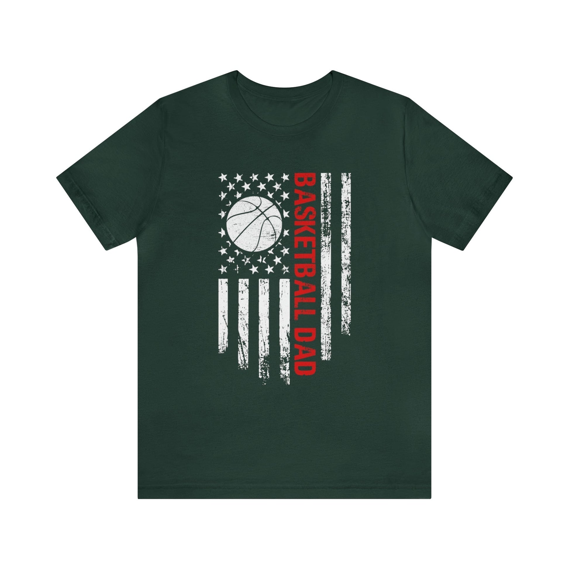 T-Shirt Forest / XS Basketball Dad | Patriotic | Jersey Short Sleeve Tee