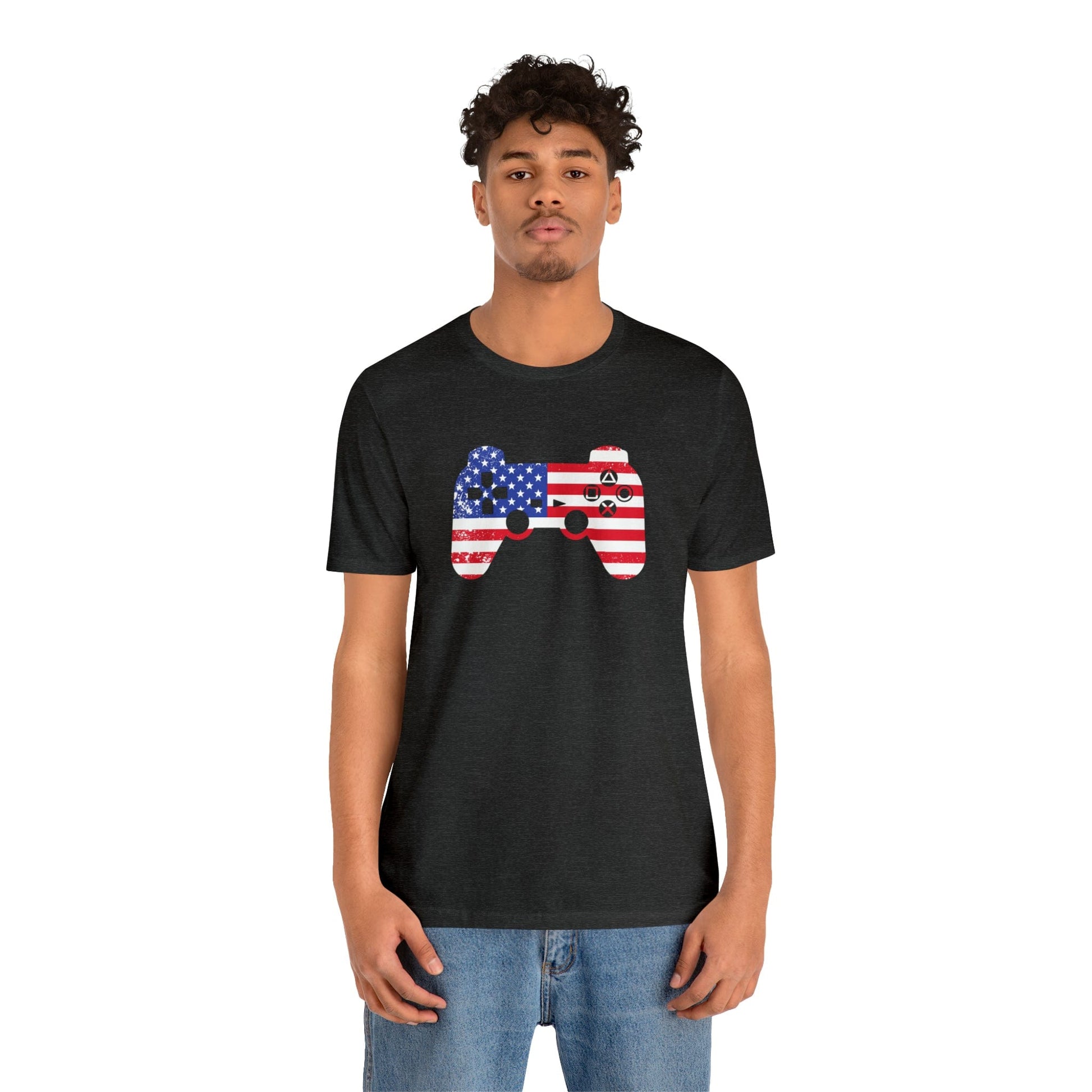 T-Shirt Gamer | USA | Flag | Patriotic | Jersey Short Sleeve Tee