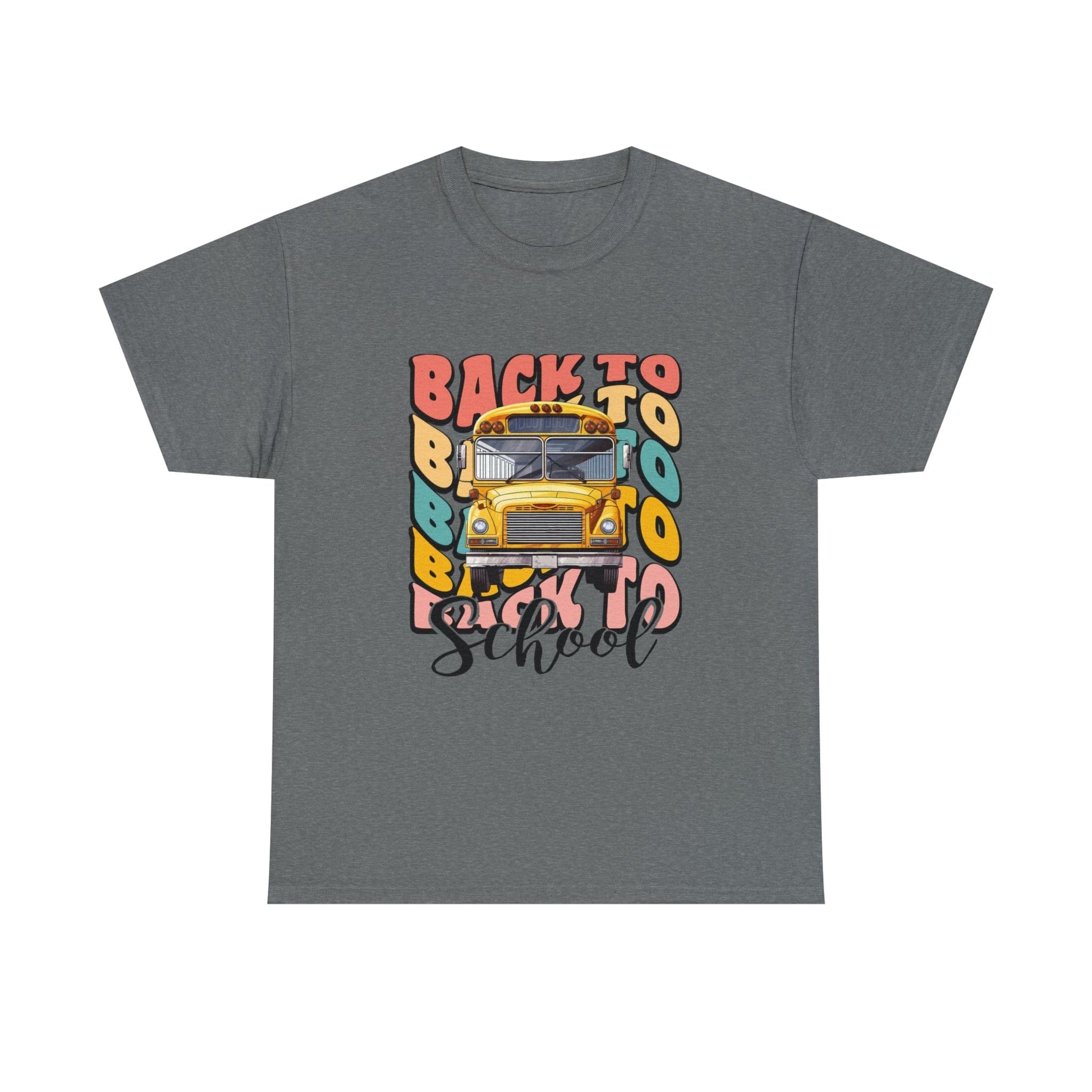 T-Shirt Graphite Heather / S Back to School | School Bus | Retro | ADULT sizes | Cotton Tee