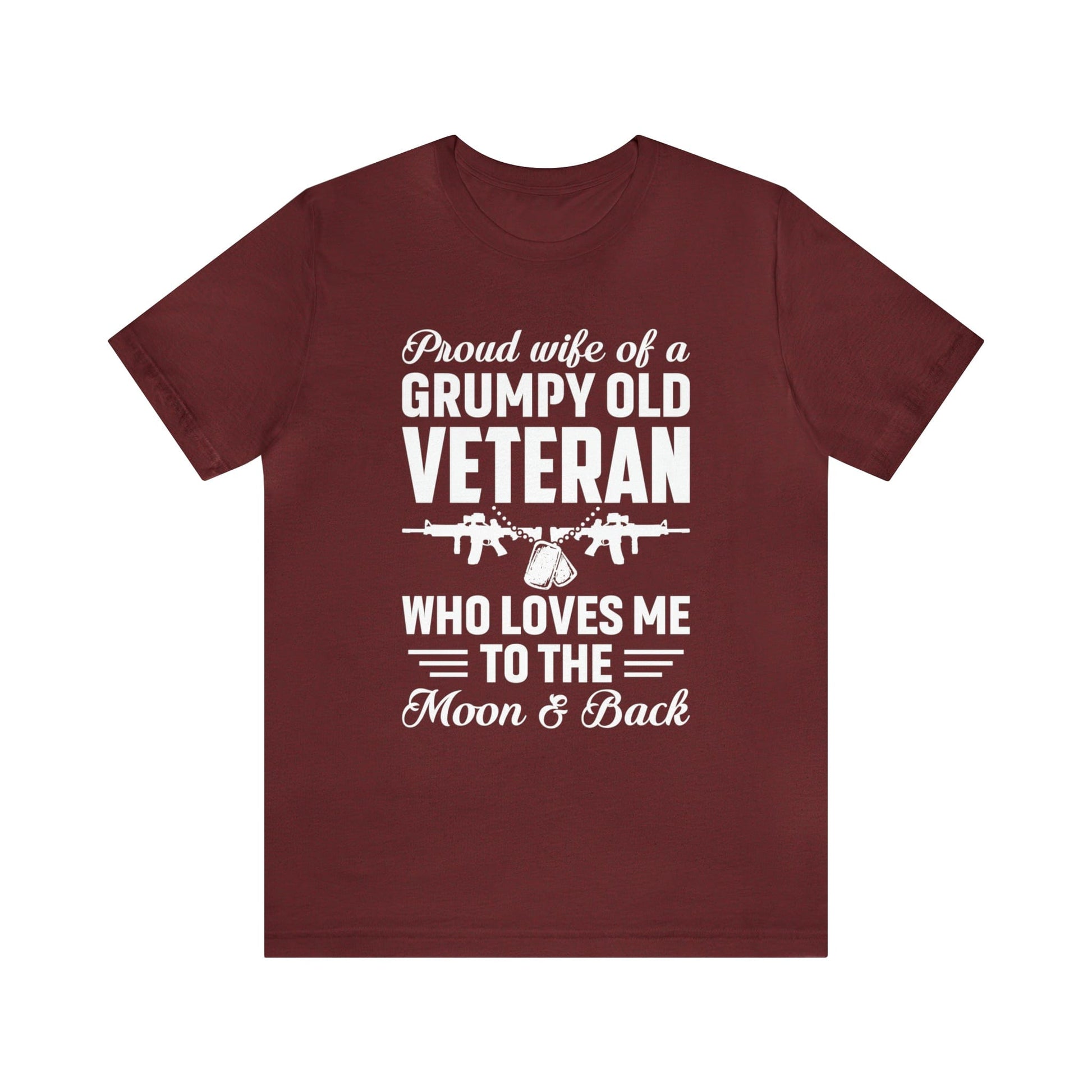 T-Shirt Heather Cardinal / XS Proud Wife of a Grumpy Old Veteran | Jersey Short Sleeve Tee