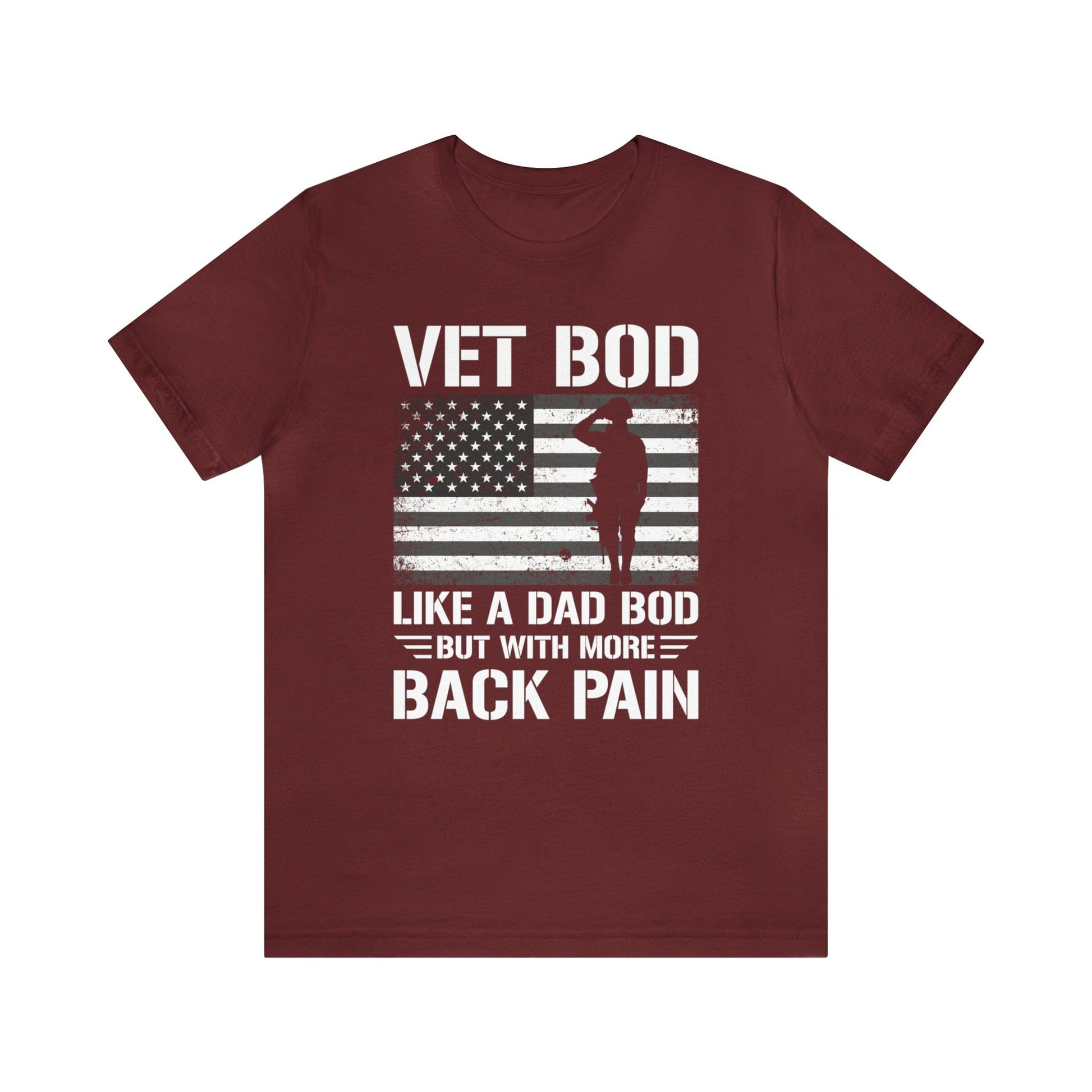 T-Shirt Heather Cardinal / XS Vet Bod | Like a Dad Bod with More Back Pain | Jersey Short Sleeve Tee