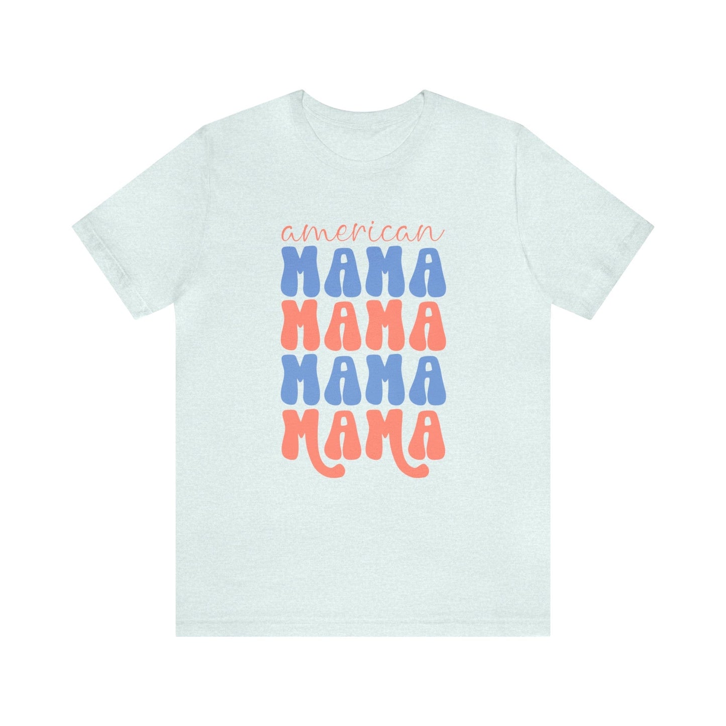 T-Shirt Heather Ice Blue / S American Mama | Jersey Short Sleeve Tee