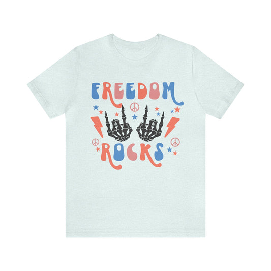 T-Shirt Heather Ice Blue / S Freedom Rocks | Unisex Jersey Short Sleeve Tee