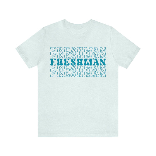 T-Shirt Heather Ice Blue / S Freshman | Stacked Retro | Jersey Short Sleeve Tee