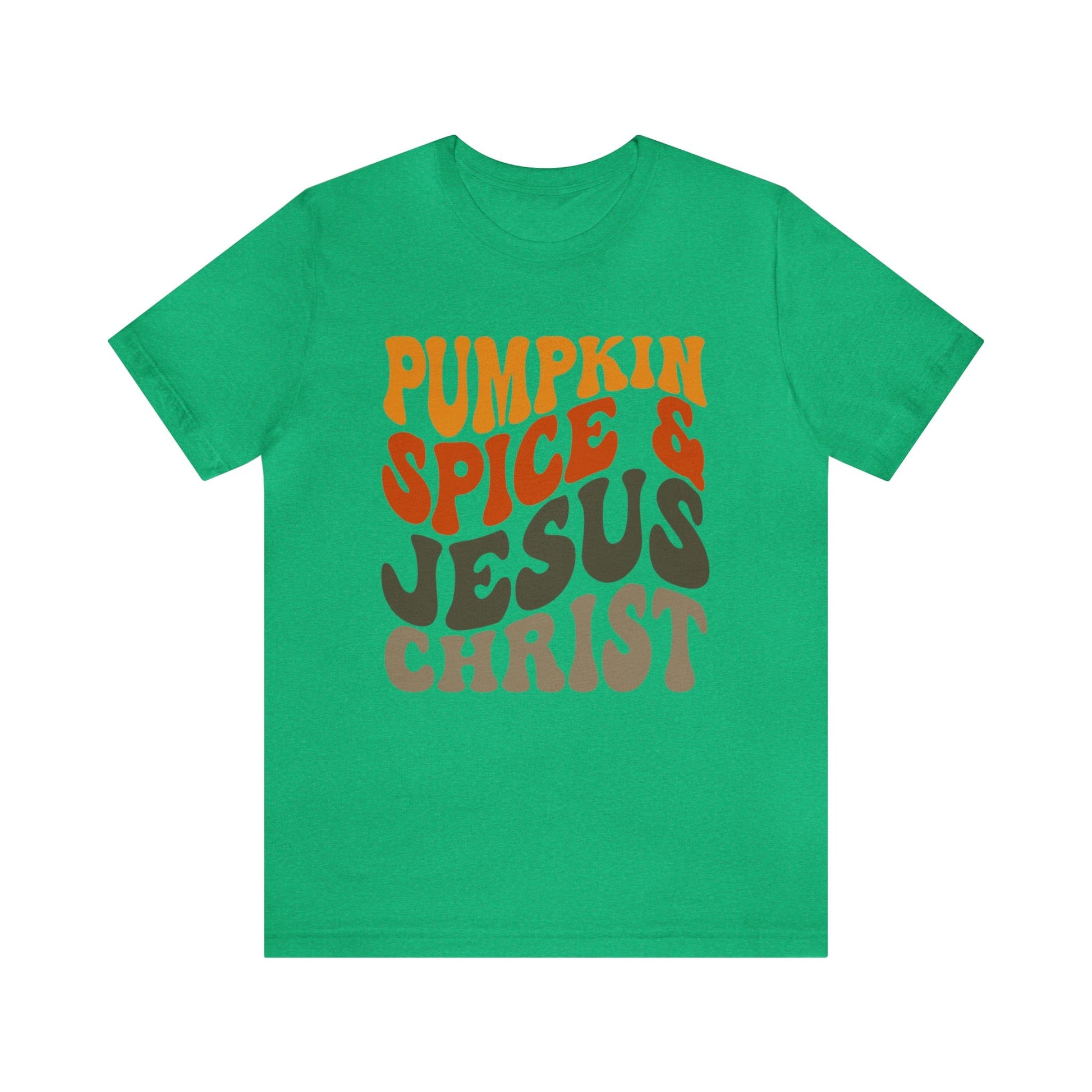 T-Shirt Heather Kelly / XS Pumpkin Spice & Jesus Christ | Retro | Jersey Short Sleeve Tee