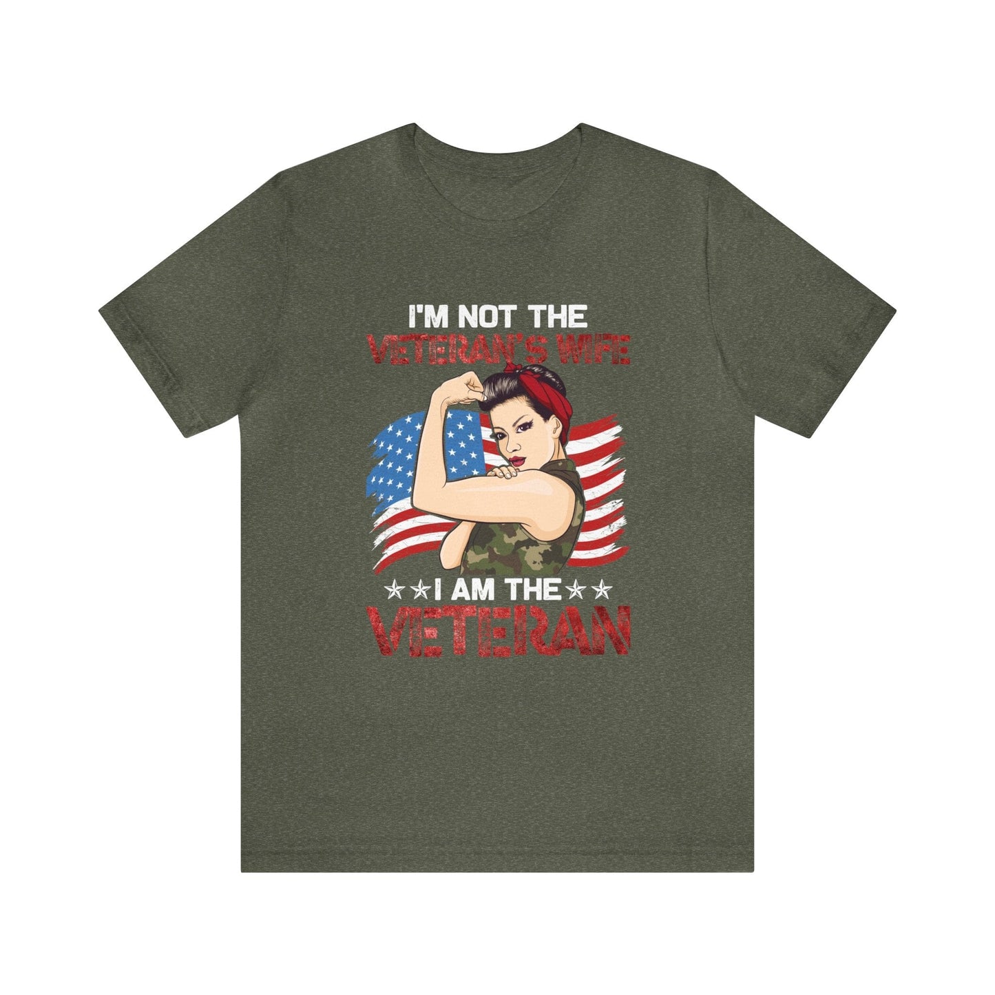 T-Shirt Heather Military Green / XS US Veteran | Female Veteran | Jersey Short Sleeve Tee