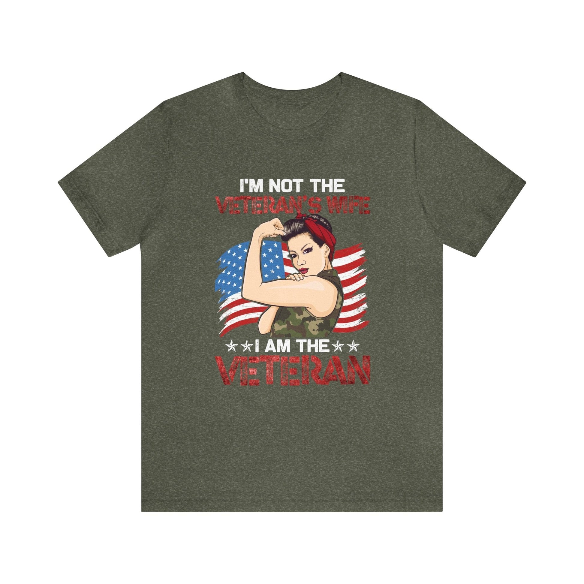 T-Shirt Heather Military Green / XS US Veteran | Female Veteran | Jersey Short Sleeve Tee