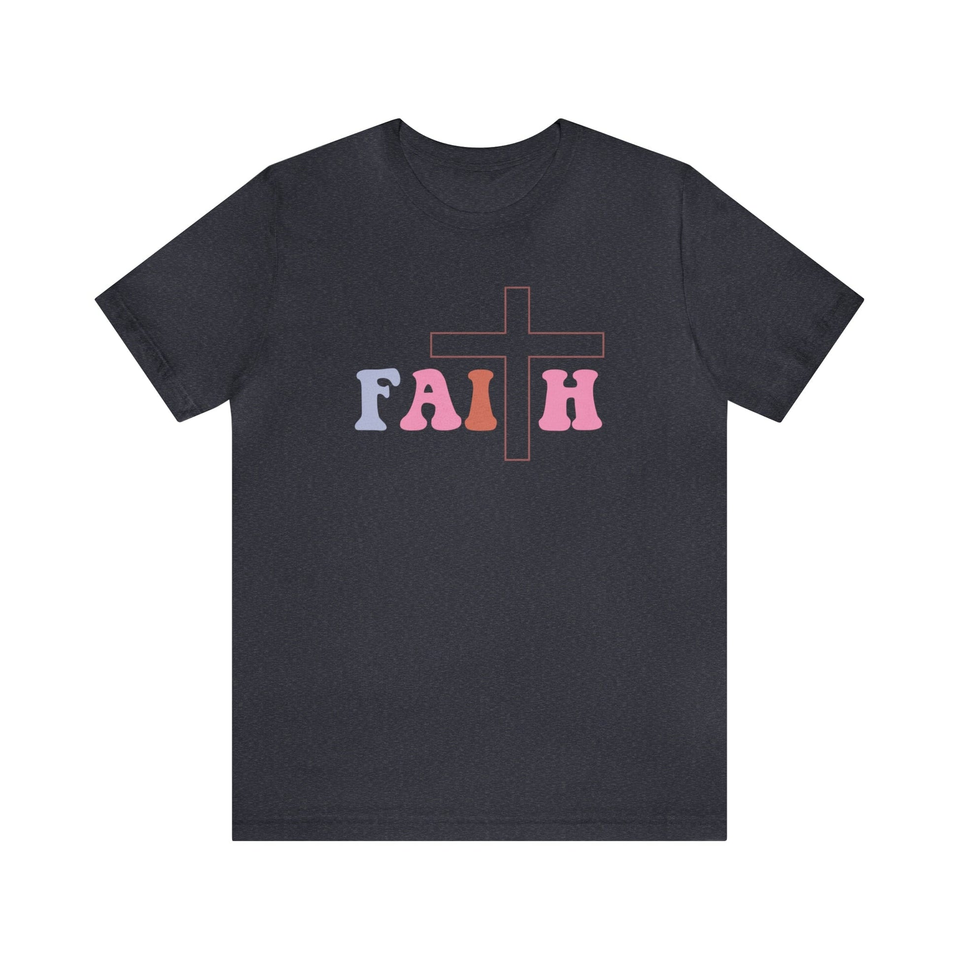 T-Shirt Heather Navy / S Faith | Christian | Retro | Jersey Short Sleeve Tee