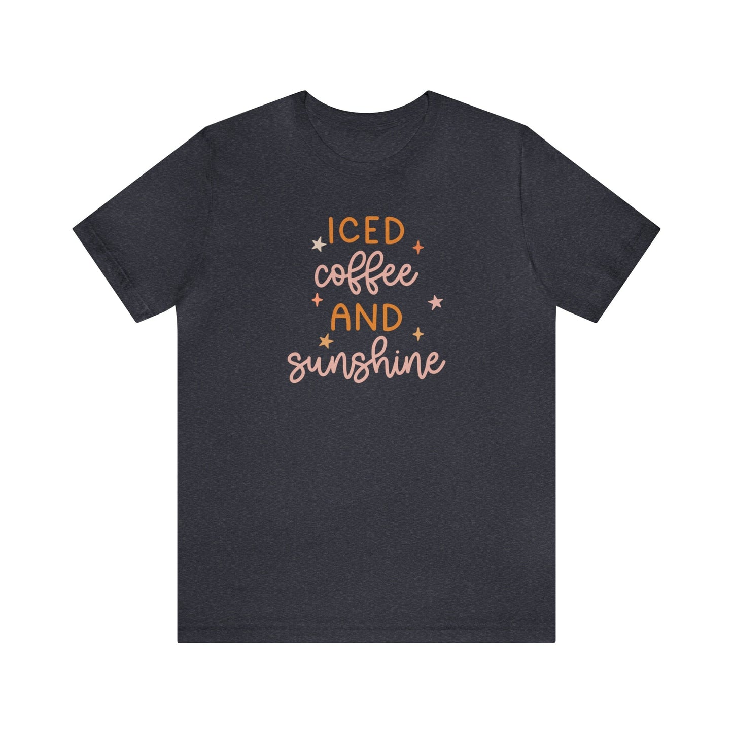 T-Shirt Heather Navy / S Iced Coffee and Sunshine | Jersey Short Sleeve Tee