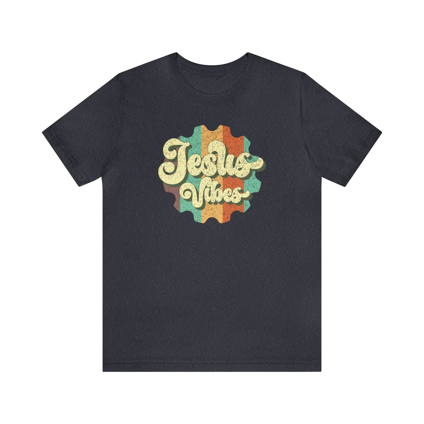 T-Shirt Heather Navy / S Jesus Vibes | Christian | Retro | Jersey Short Sleeve Tee