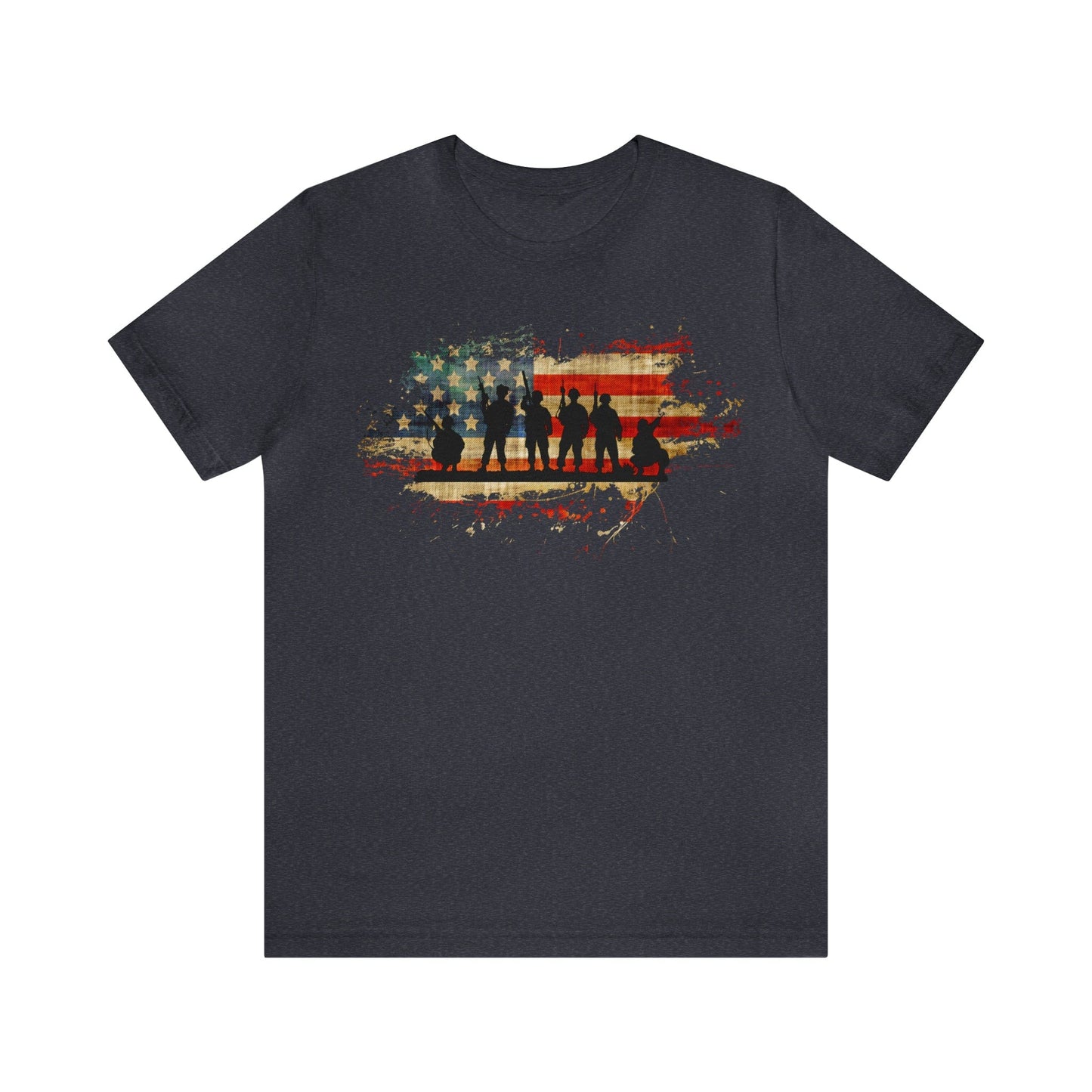 T-Shirt Heather Navy / S Our Military Heroes | Unisex Jersey Short Sleeve Tee