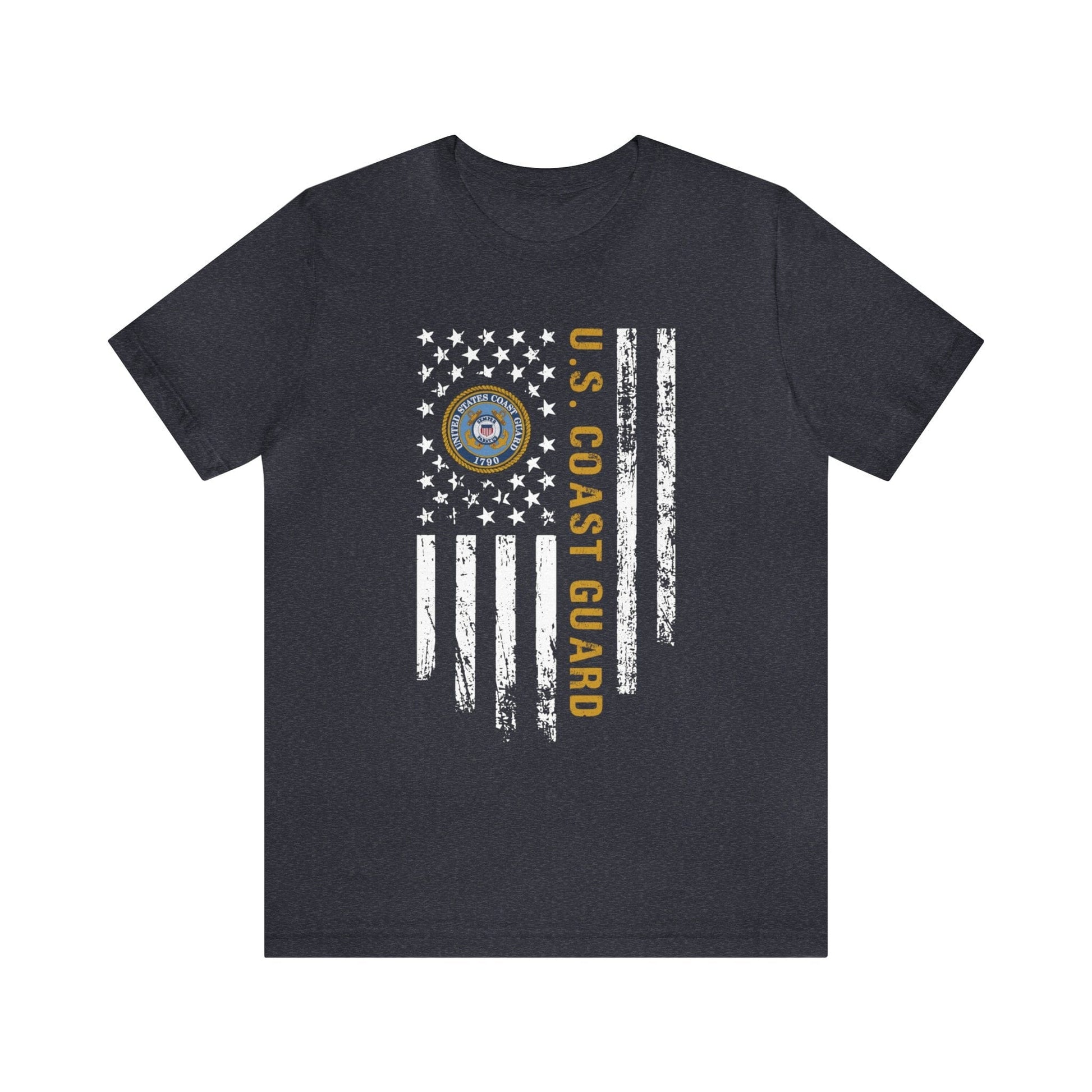 T-Shirt Heather Navy / XS US Coast Guard | Flag | Jersey Short Sleeve Tee