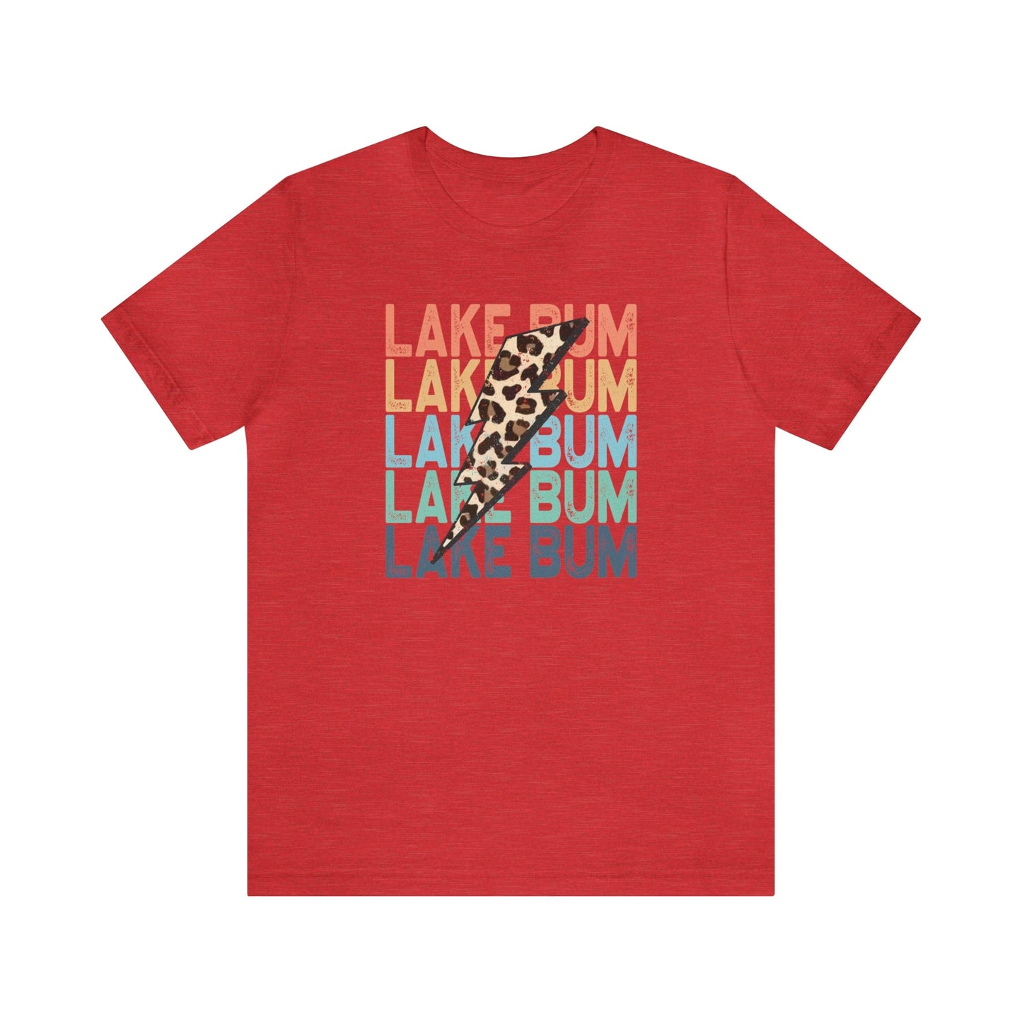 T-Shirt Heather Red / S Lake Bum | Leopard Lightening | Jersey Short Sleeve Tee