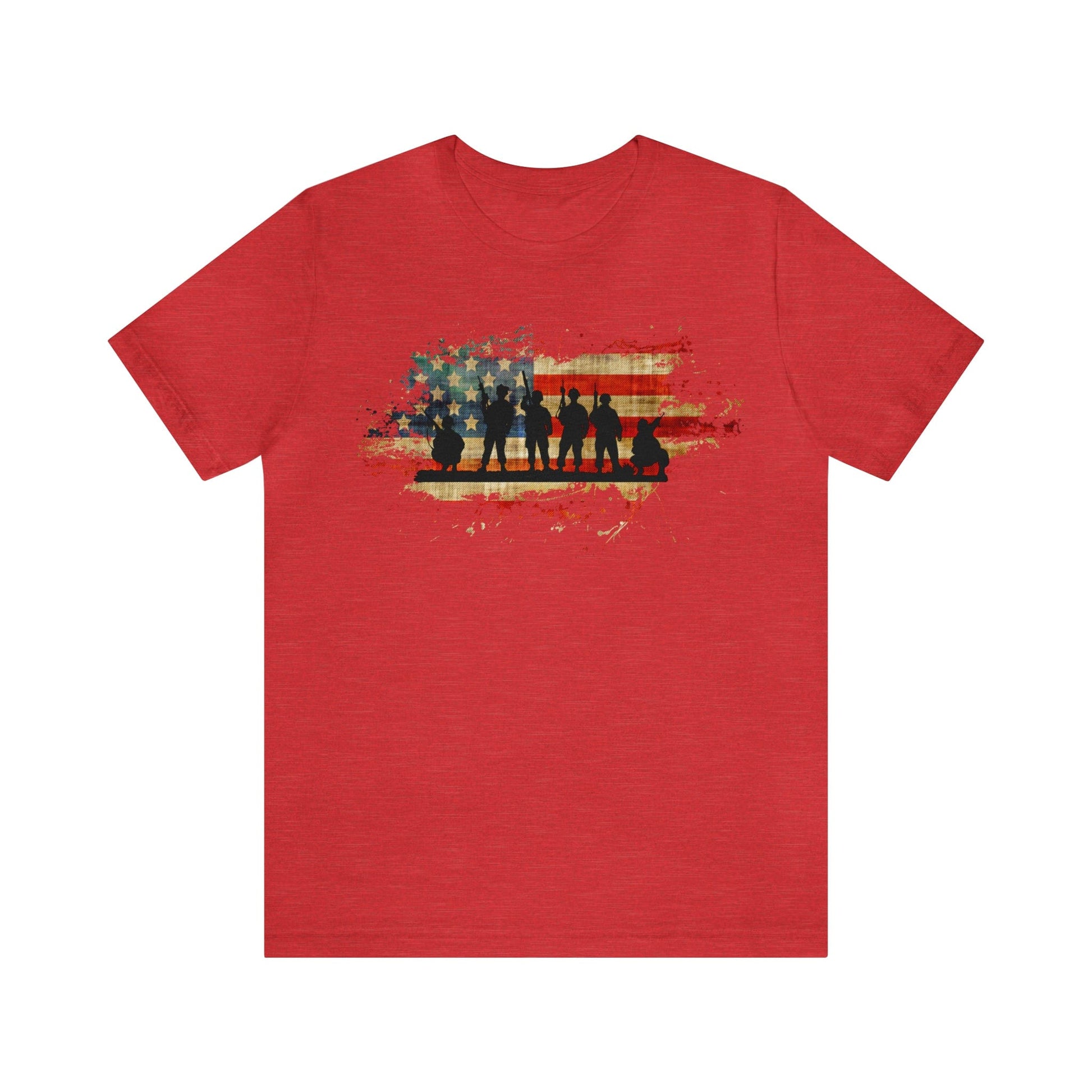 T-Shirt Heather Red / S Our Military Heroes | Unisex Jersey Short Sleeve Tee