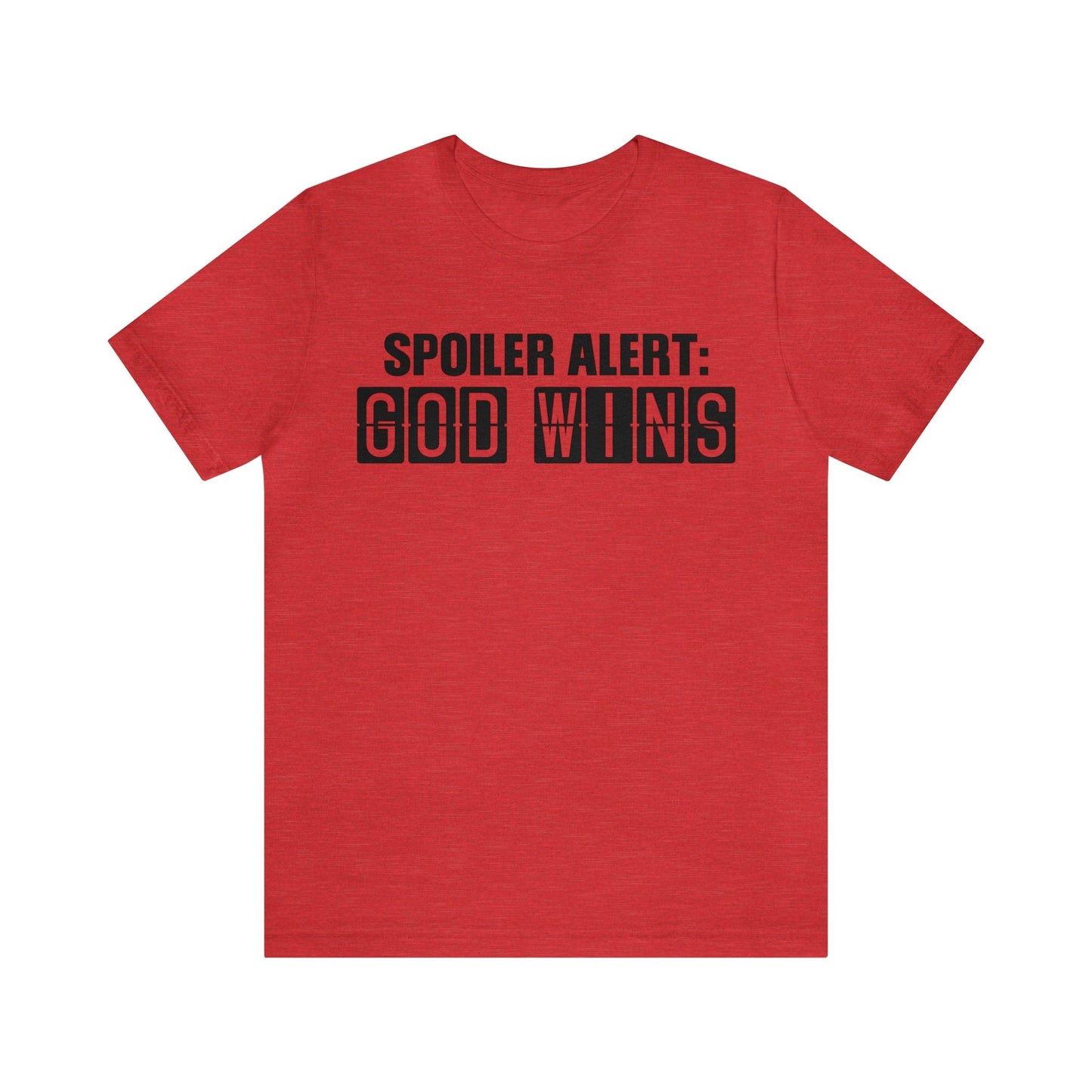 T-Shirt Heather Red / S Spoiler Alert: God Wins | Jersey Short Sleeve Tee