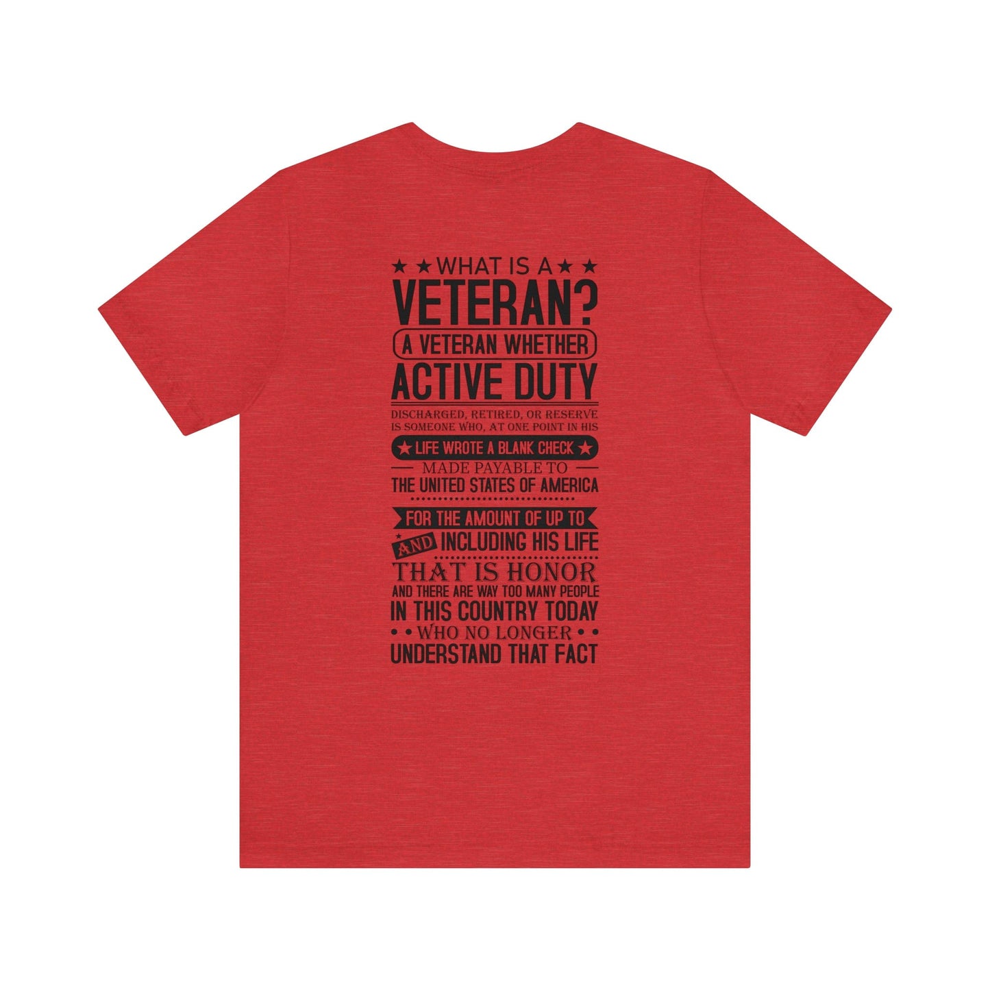 T-Shirt Heather Red / S Veteran | What is a Veteran | Jersey Short Sleeve Tee