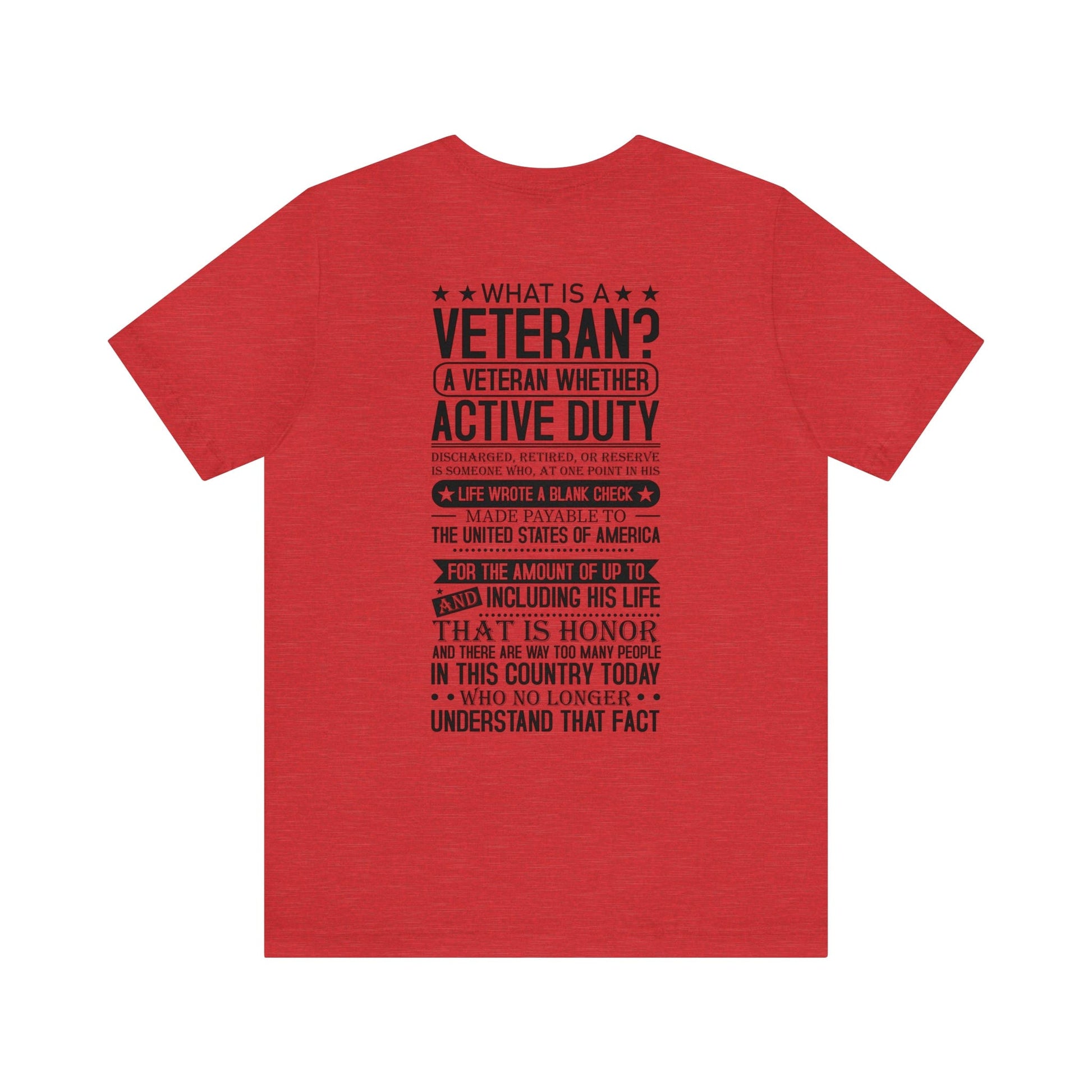 T-Shirt Heather Red / S Veteran | What is a Veteran | Jersey Short Sleeve Tee