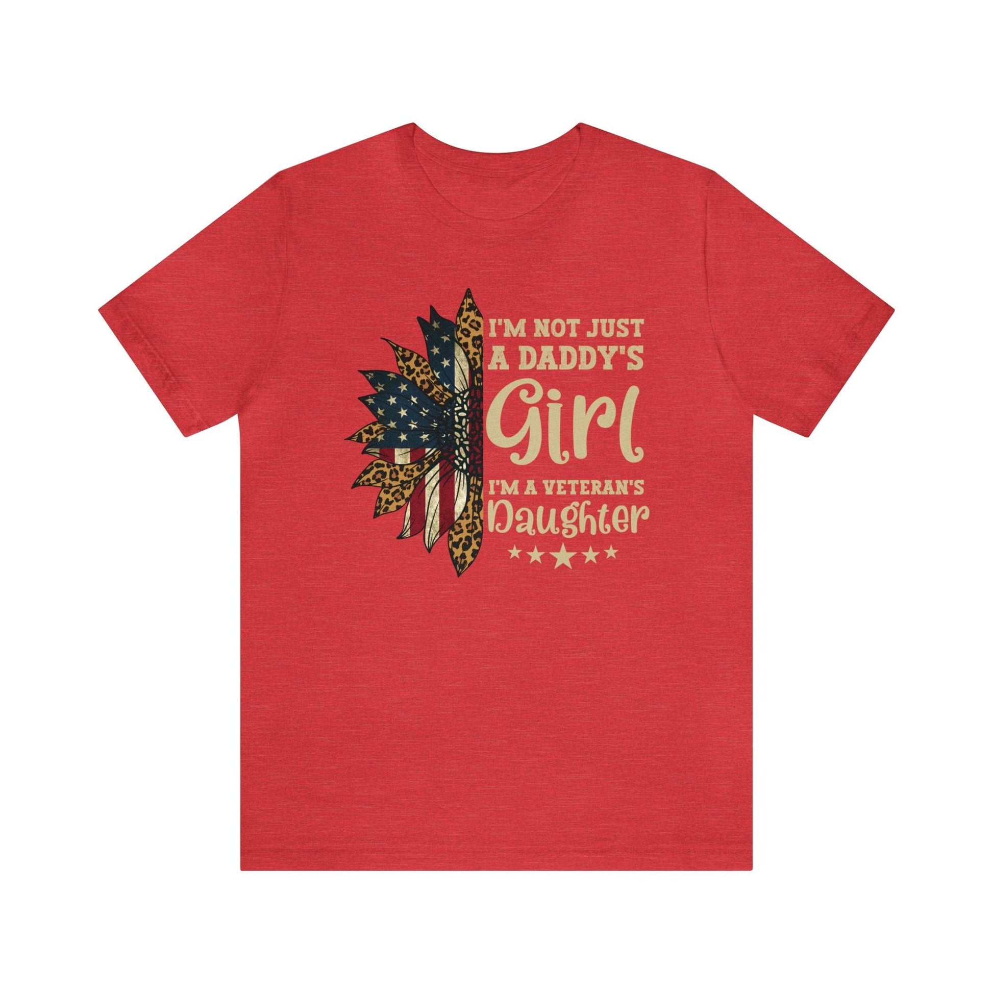 T-Shirt Heather Red / XS Daddy's Girl | Veteran's Daughter | Jersey Short Sleeve Tee