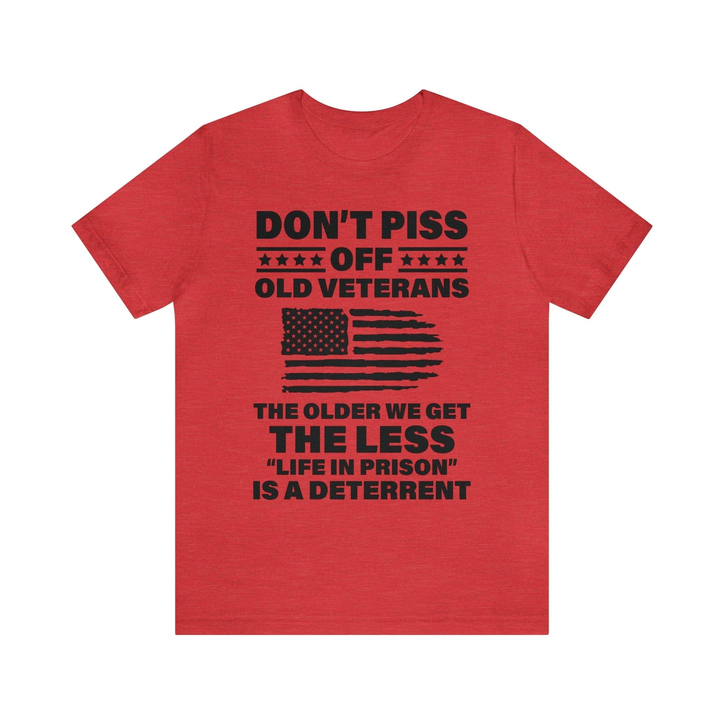 T-Shirt Heather Red / XS Don't Piss Off Old Veterans | US Veteran | Jersey Short Sleeve Tee