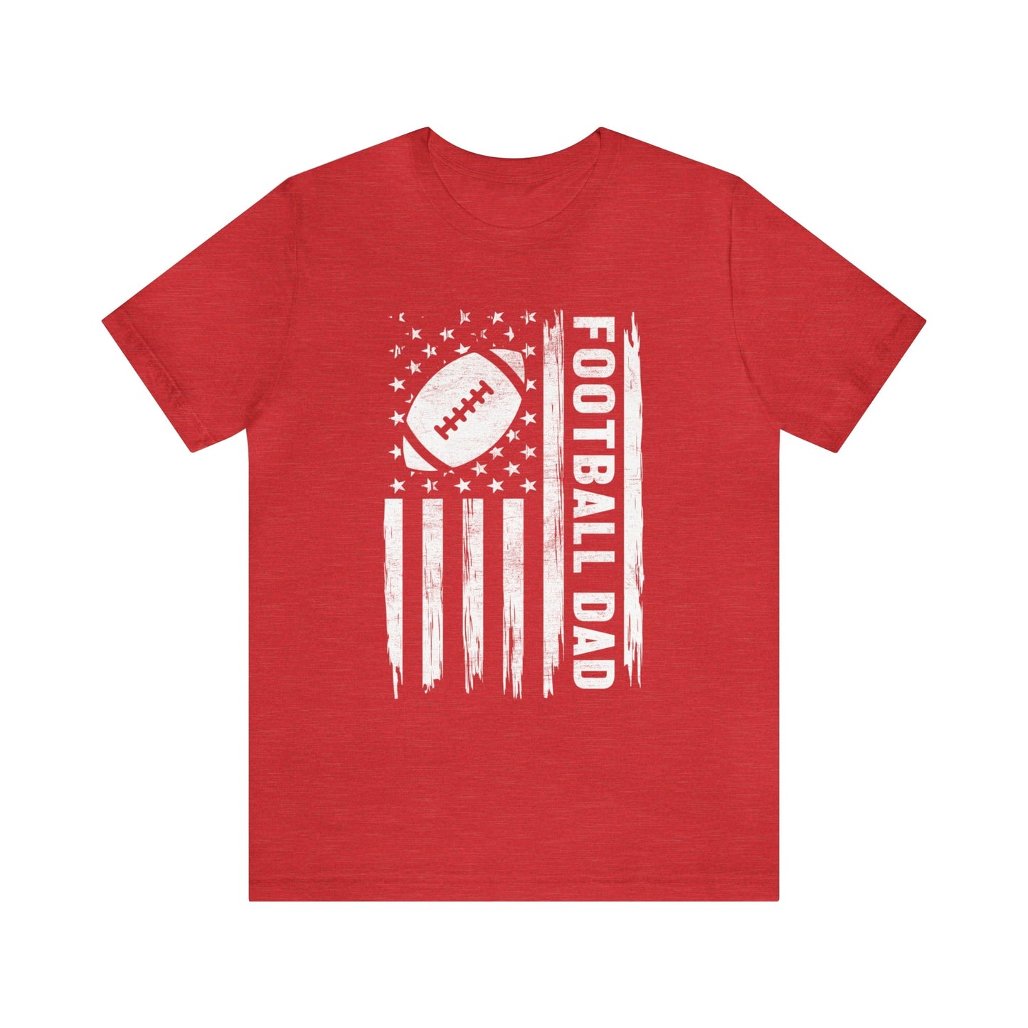 T-Shirt Heather Red / XS Football Dad | Patriotic | Jersey Short Sleeve Tee