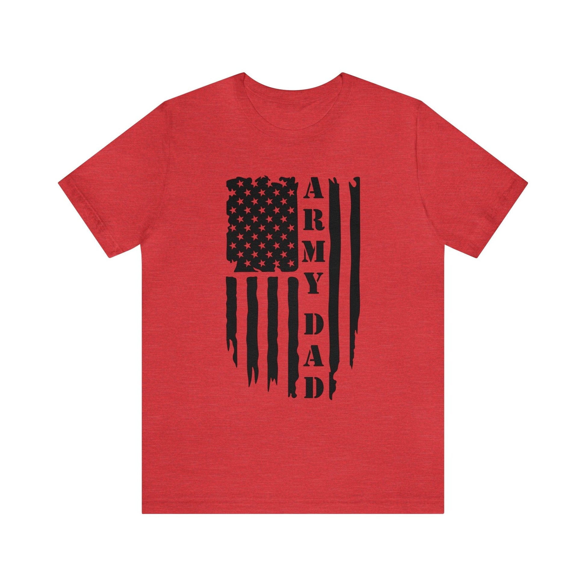 T-Shirt Heather Red / XS US Army Dad | Flag | Jersey Short Sleeve Tee