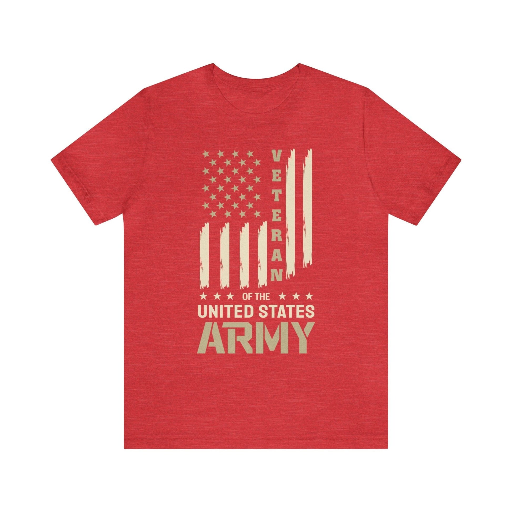 T-Shirt Heather Red / XS US Army Veteran | Flag | Jersey Short Sleeve Tee