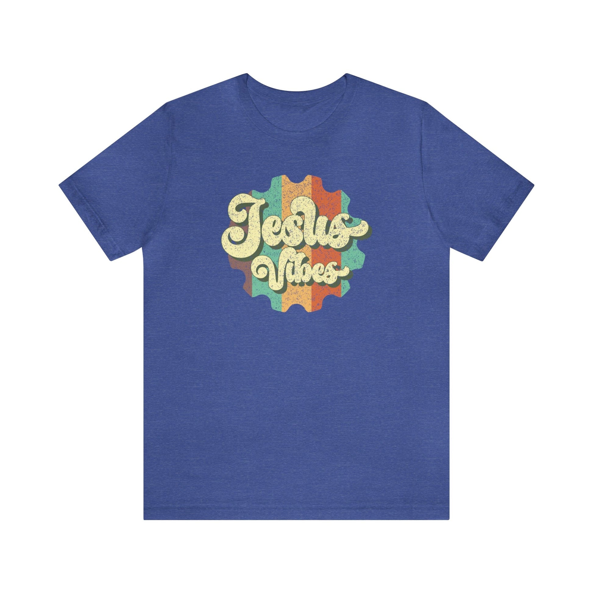 T-Shirt Heather True Royal / S Jesus Vibes | Christian | Retro | Jersey Short Sleeve Tee