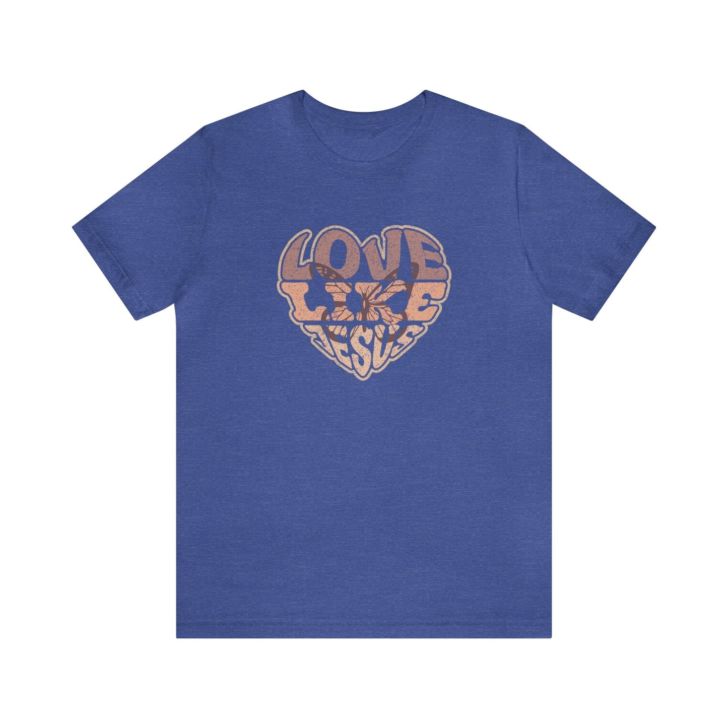 T-Shirt Heather True Royal / S Love Like Jesus | Christian | Retro | Jersey Short Sleeve Tee