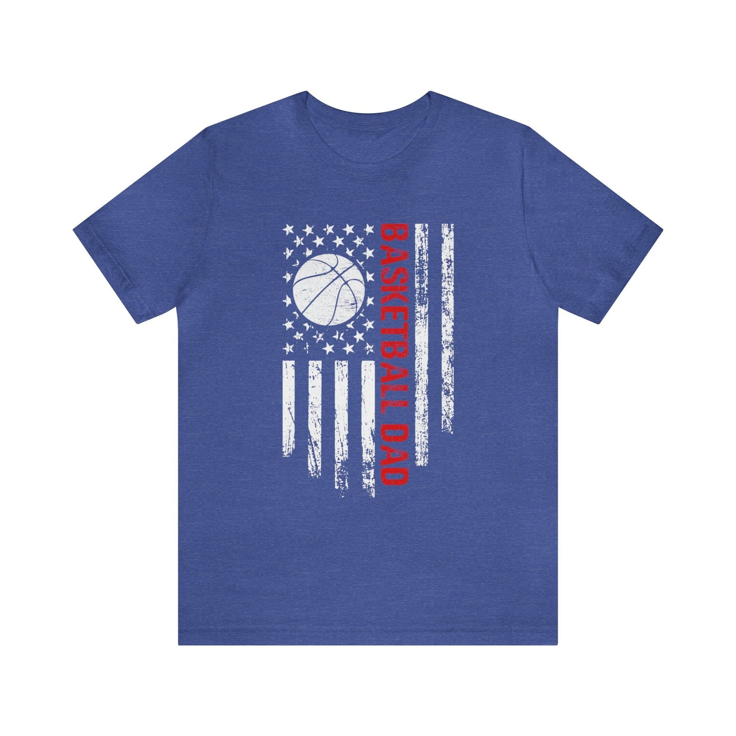 T-Shirt Heather True Royal / XS Basketball Dad | Patriotic | Jersey Short Sleeve Tee