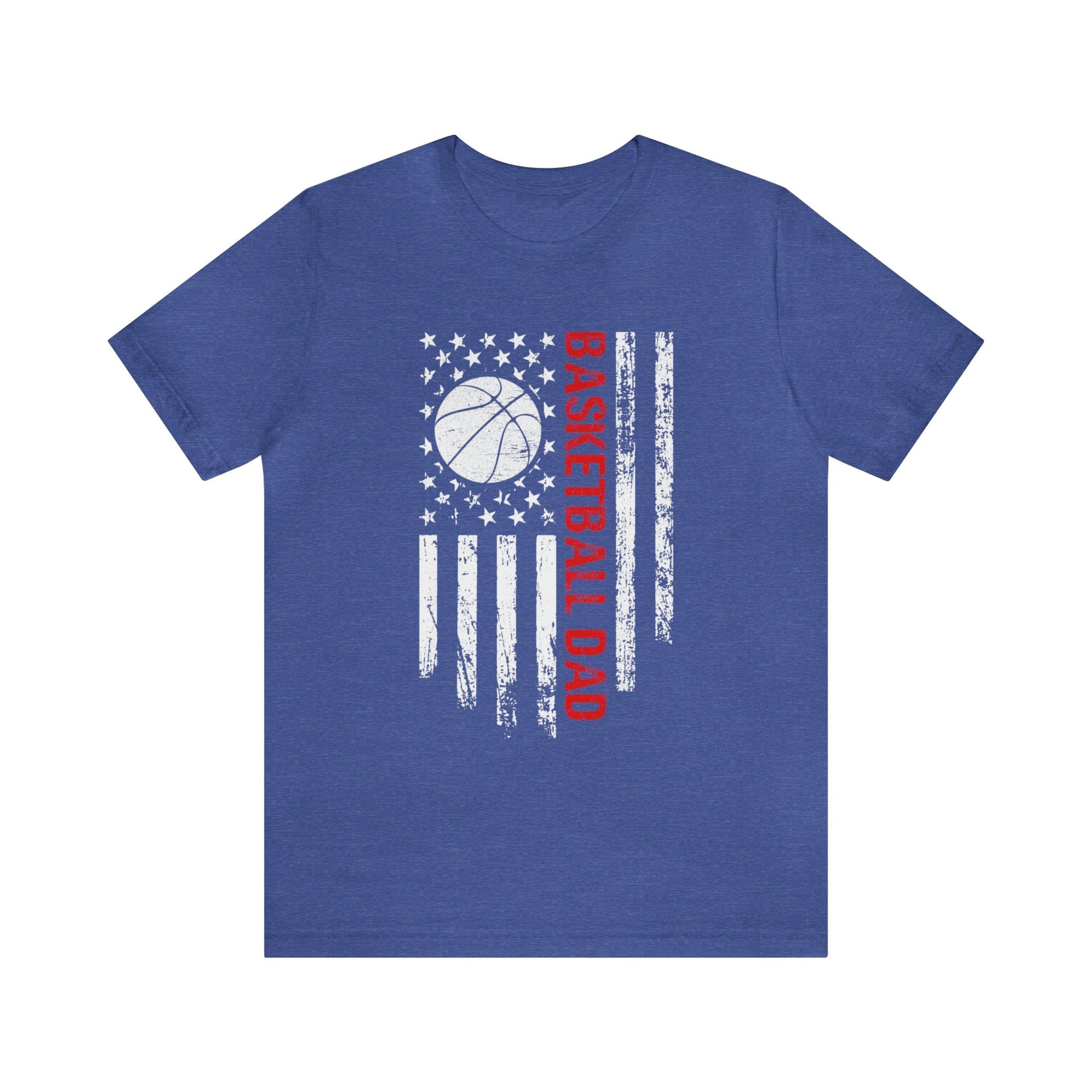 T-Shirt Heather True Royal / XS Basketball Dad | Patriotic | Jersey Short Sleeve Tee