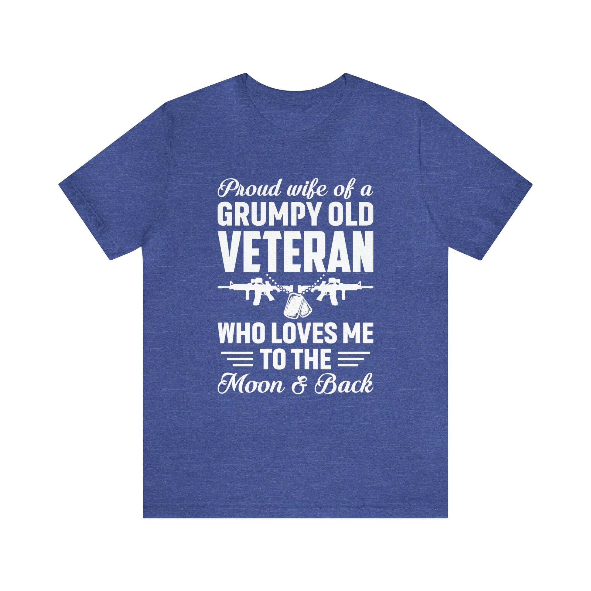 T-Shirt Heather True Royal / XS Proud Wife of a Grumpy Old Veteran | Jersey Short Sleeve Tee