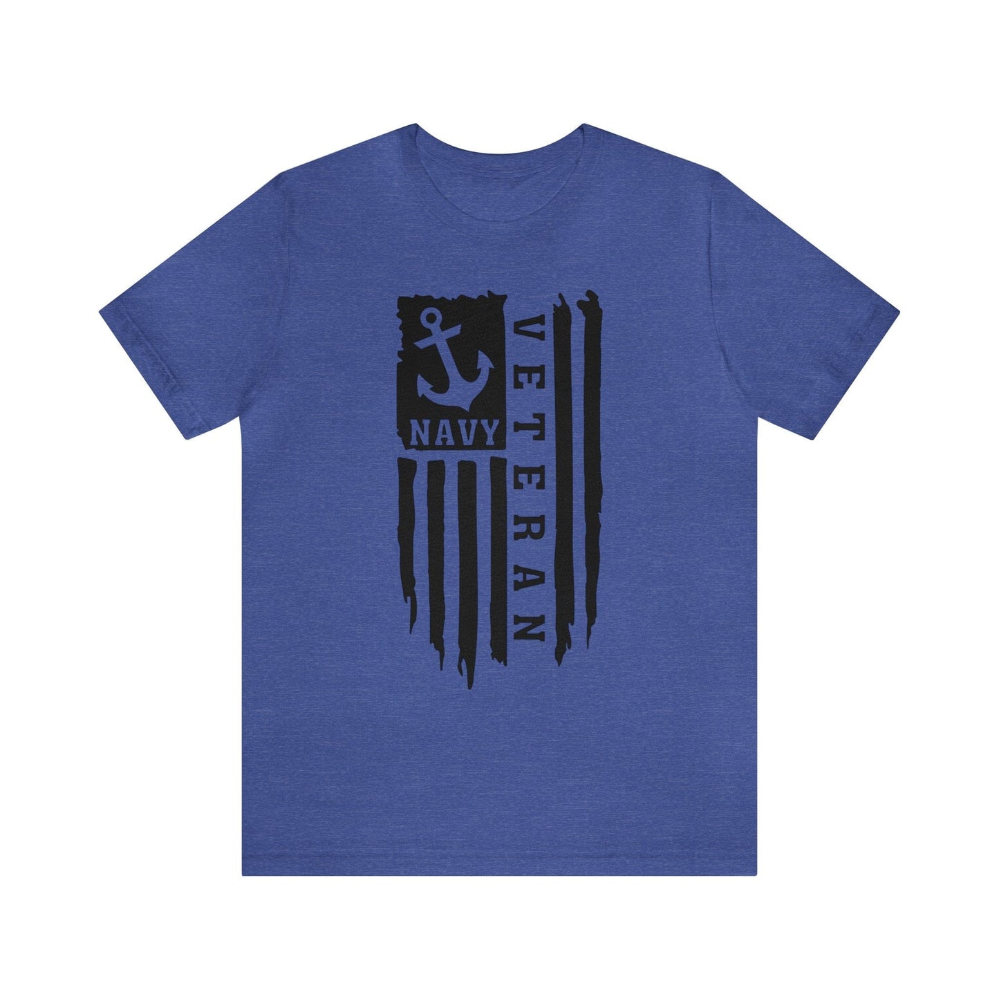 T-Shirt Heather True Royal / XS US Navy Veteran | Flag | Jersey Short Sleeve Tee