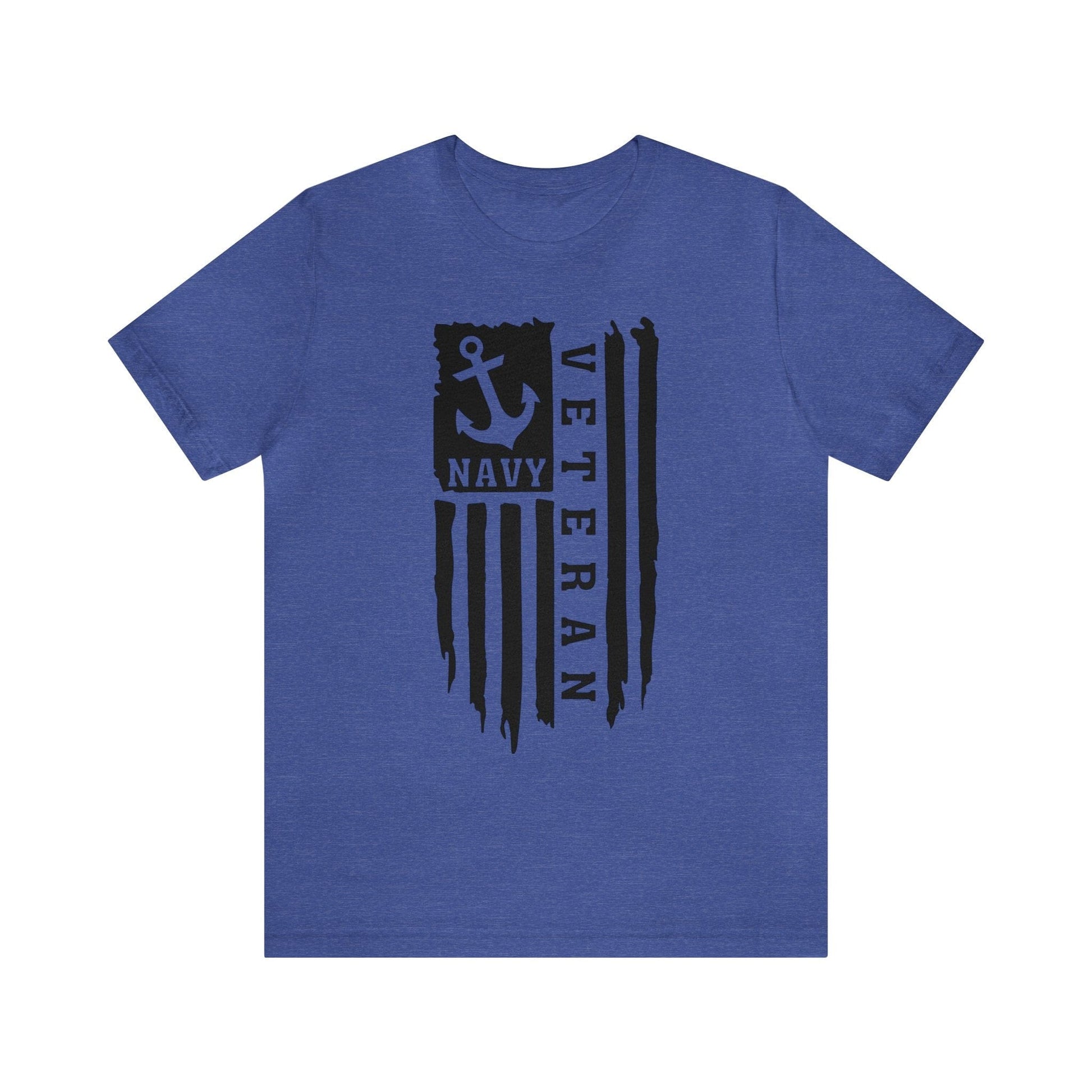 T-Shirt Heather True Royal / XS US Navy Veteran | Flag | Jersey Short Sleeve Tee