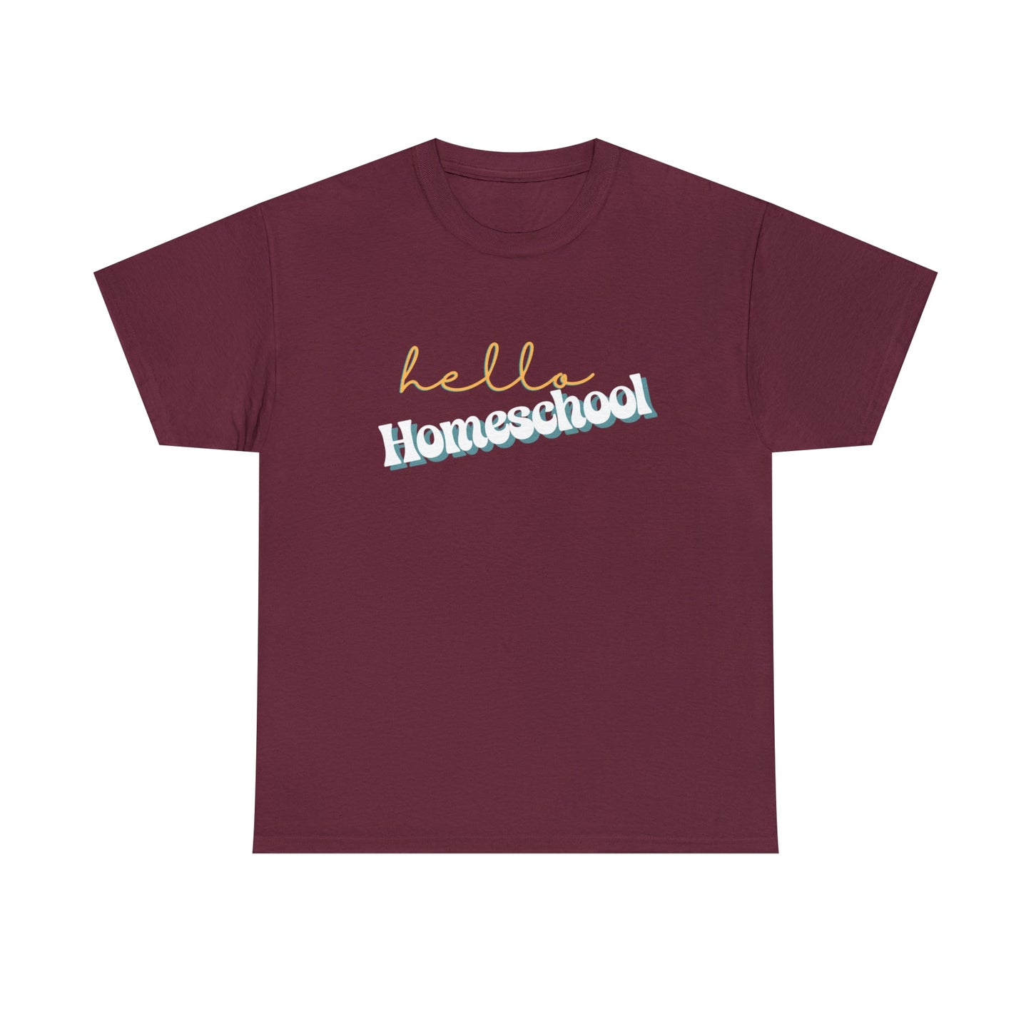 T-Shirt Hello Homeschool | Retro | ADULT Sizes | Cotton Tee