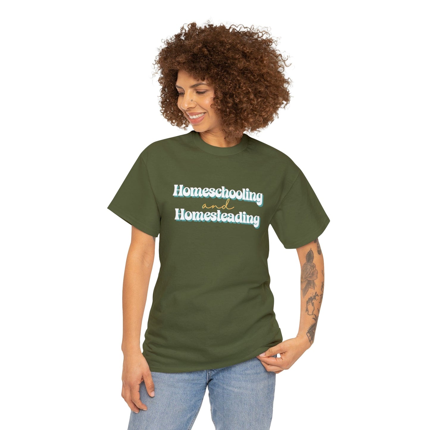 T-Shirt Homeschooling and Homesteading | Retro | Cotton Tee