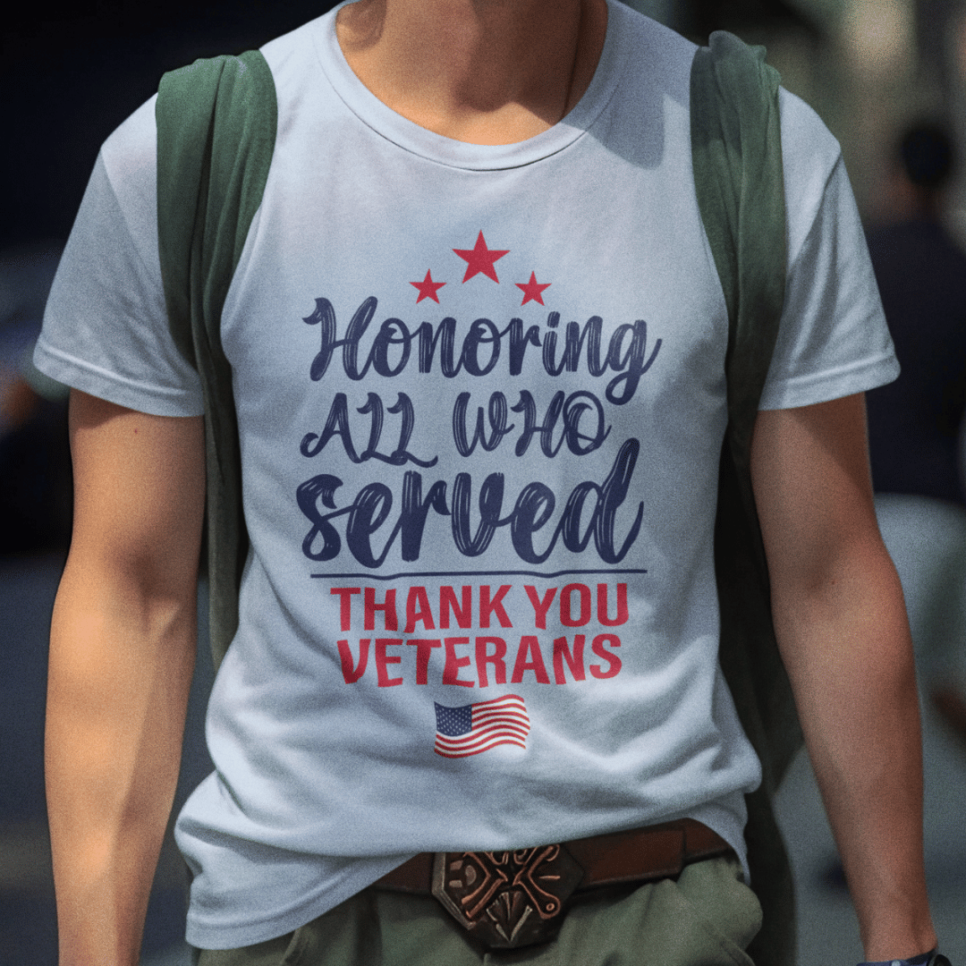 T-Shirt Honoring All Who Served | Thank You Veterans | Jersey Short Sleeve Tee